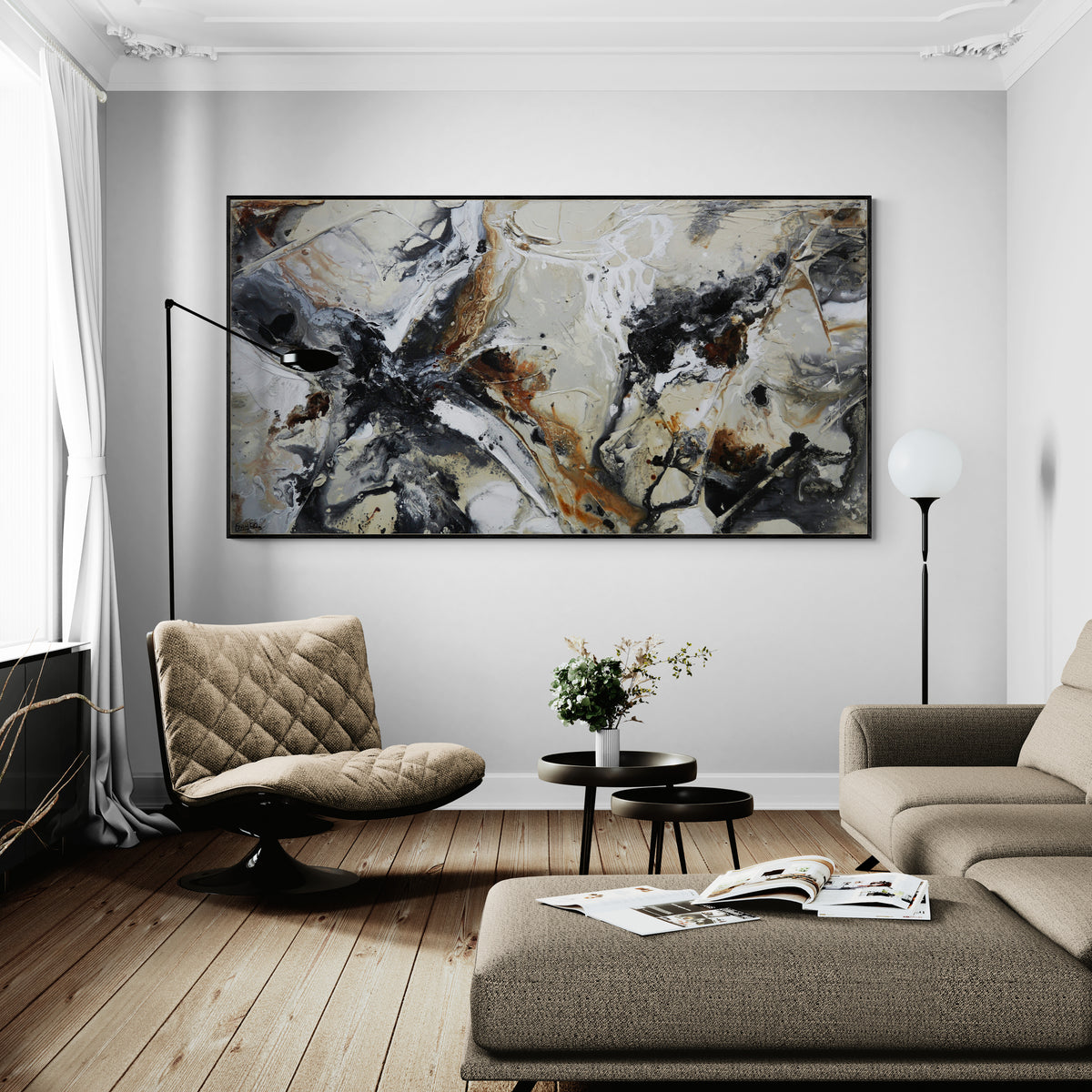 Almond Abstract Ravishing Almonds 190cm x 100cm Textured Abstract Painting (SOLD ...