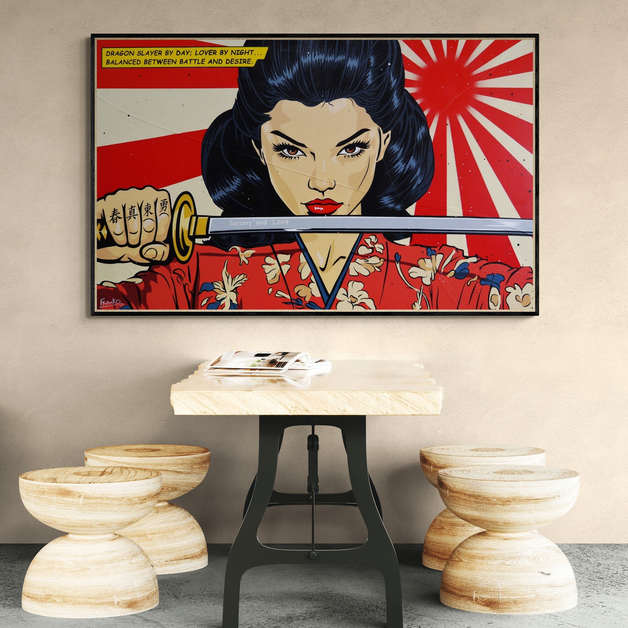 Dragon Slayer 160cm x 100cm Classic Pop Art Painting (SOLD)