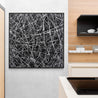 Brainiac 120cm x 120cm Black White Textured Abstract Painting (SOLD)-Abstract-[Franko Artist]-[Australia]-[Huge Artwork]-[collectable]-Franklin Art Studio