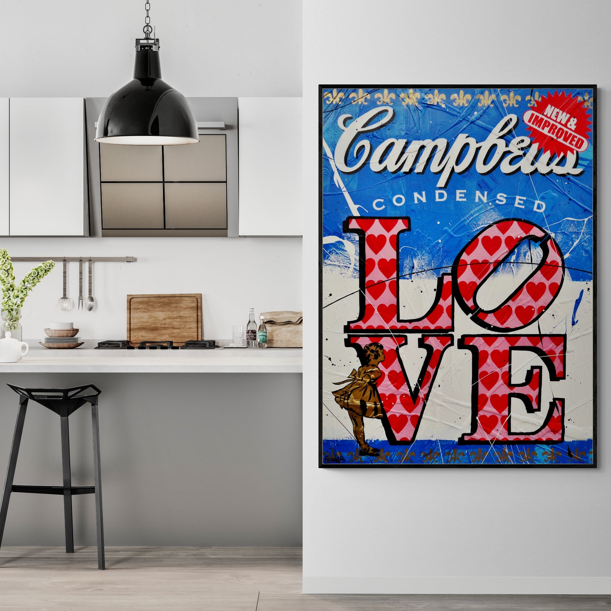 Condensed New Love 140cm x 100cm Campbell's Soup Textured Urban Pop Art Painting (SOLD)
