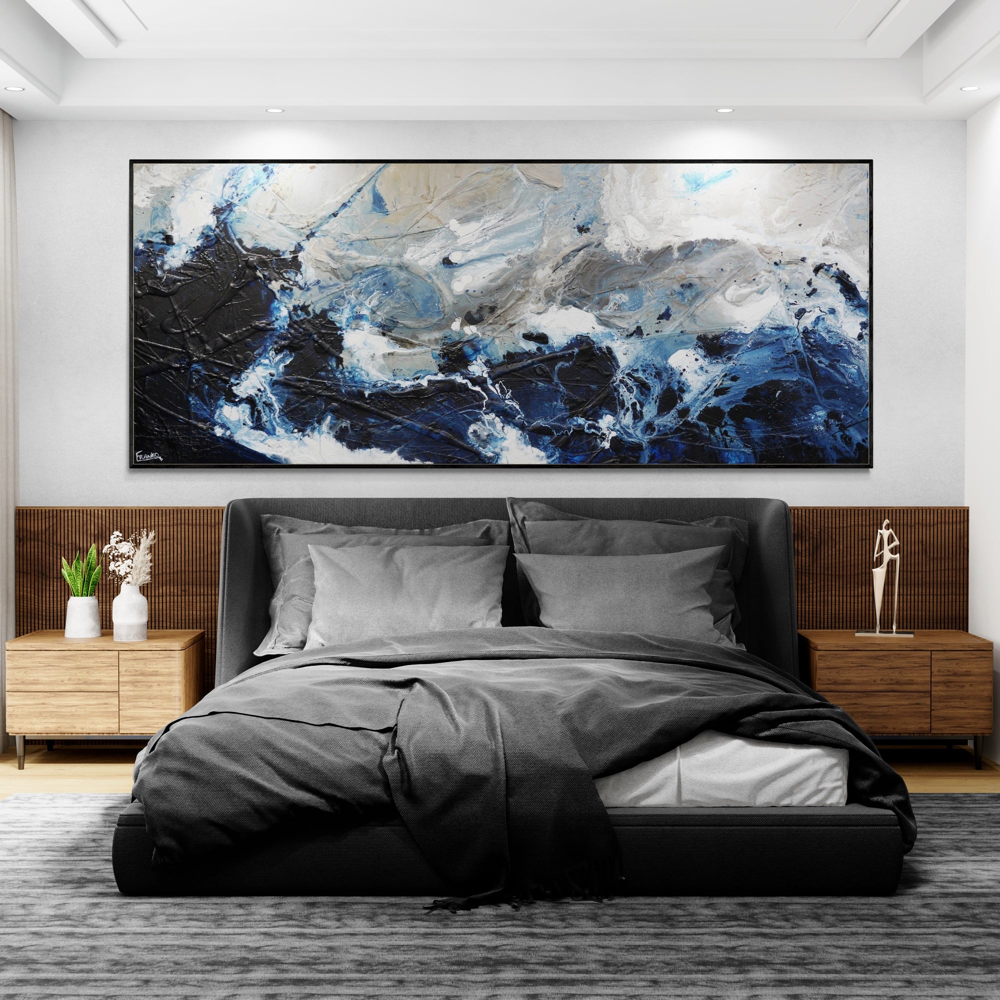 Midnight Mafia 240cm x 100cm Textured Abstract Painting (SOLD)