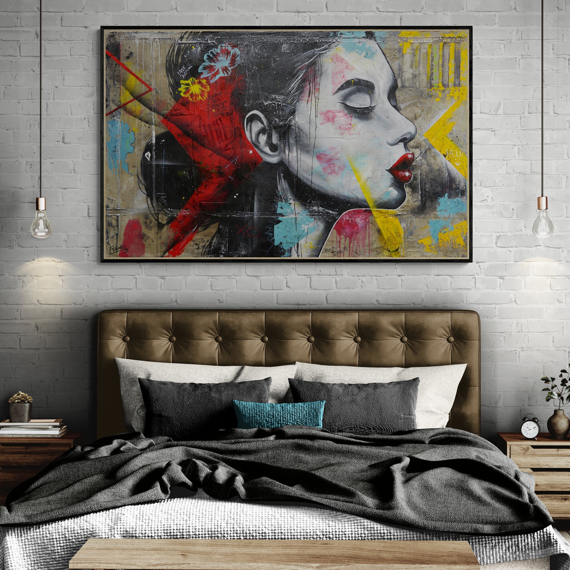 Blow 160cm x 100cm Industrial Concrete Textured Urban Pop Art Painting