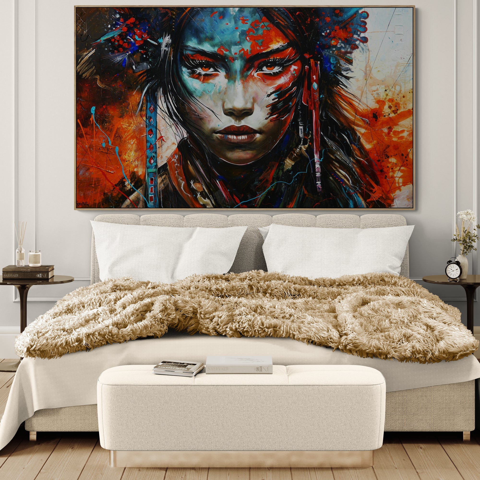 Jingu 200cm x 120cm Framed Brave and Beautiful Abstract Framed Textured Painting