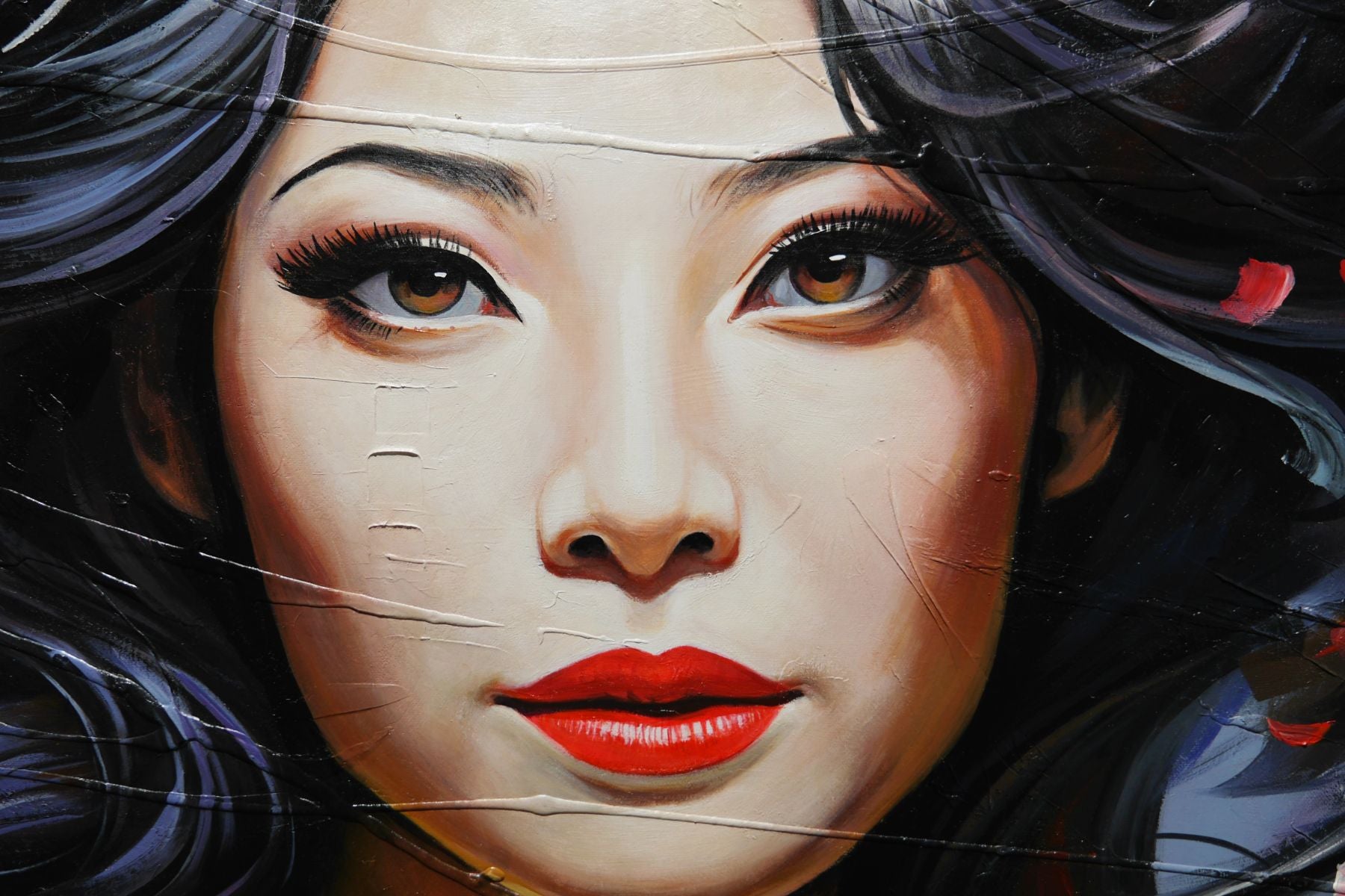 Kirei (Beautiful) 240cm x 100cm FRAME INC Geisha Abstract Realism Textured Painting