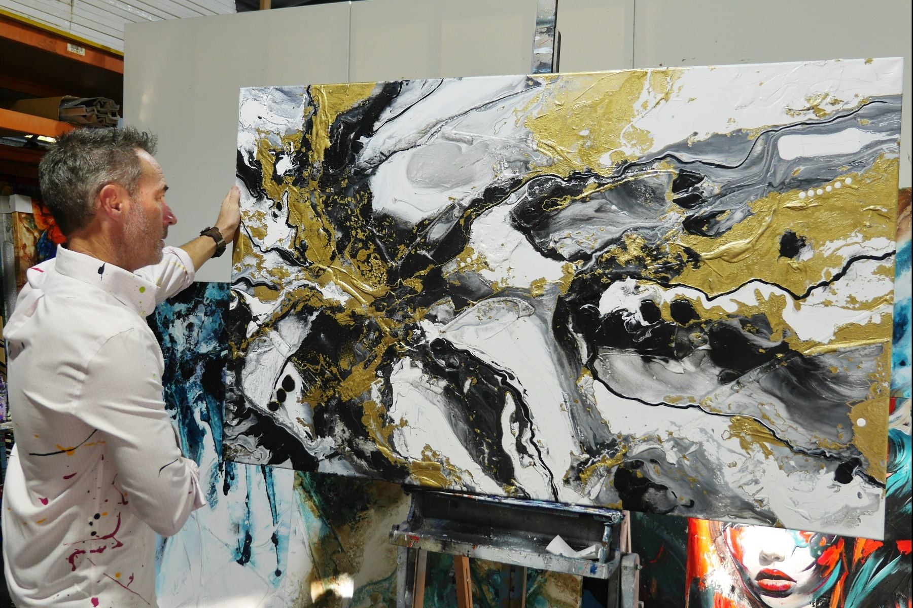 Golden Anatomy 160cm x 100cm Textured Abstract Painting