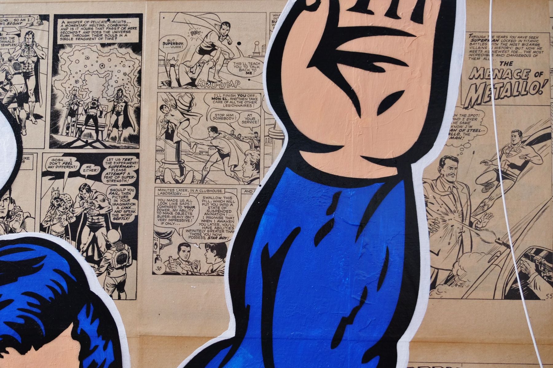 Super Job 140cm x 100cm Superman Urban Pop Art Book Club Painting (SOLD)