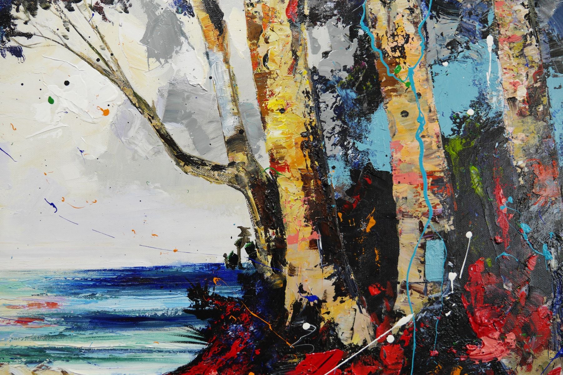 Glass Bay 190cm x 100cm FRAMED Australian Landscape Abstract Realism Textured Painting
