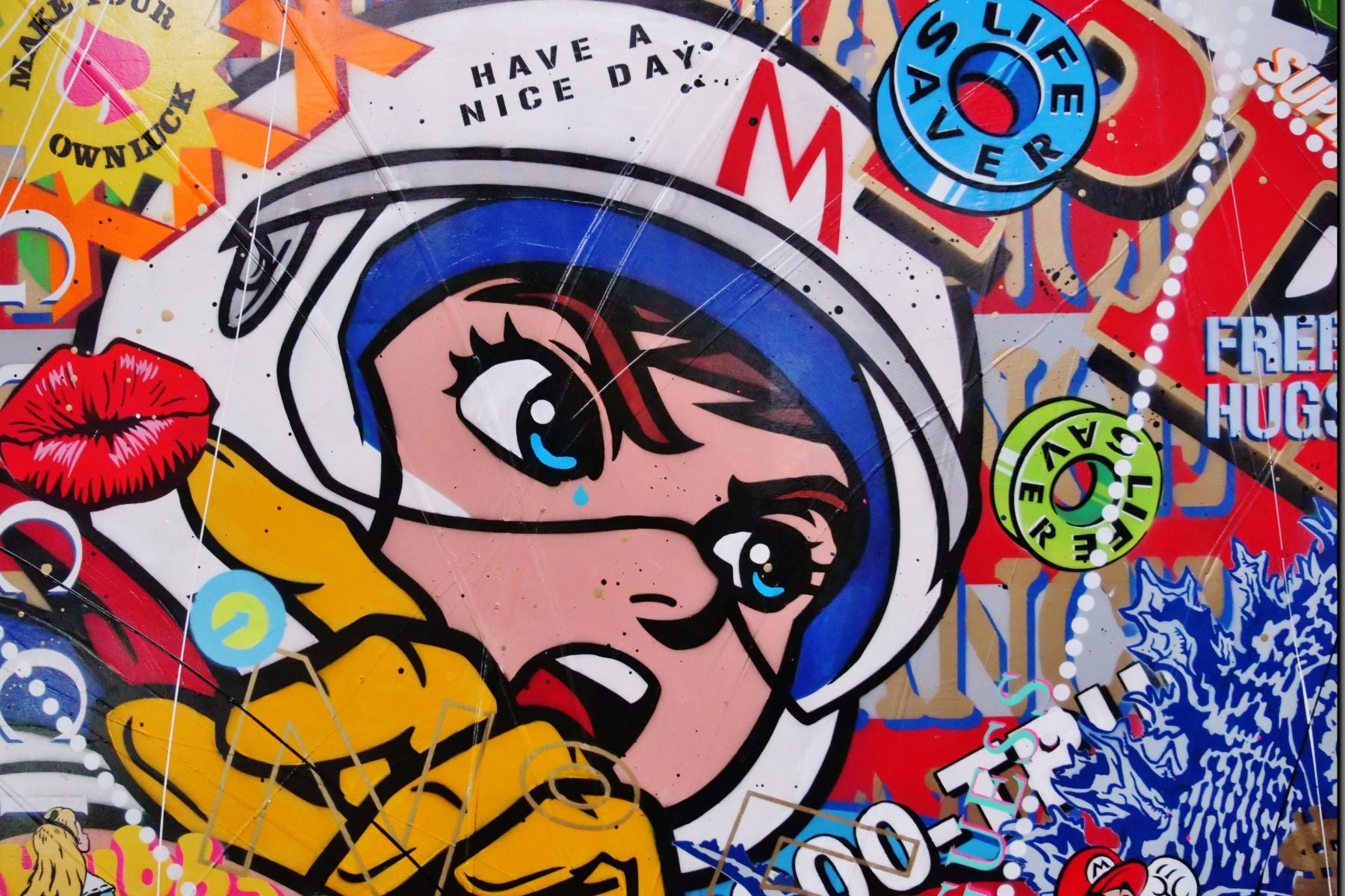 Speeding thru life 240cm x 100cm Speed Racer Textured Urban Pop Art Painting (SOLD)