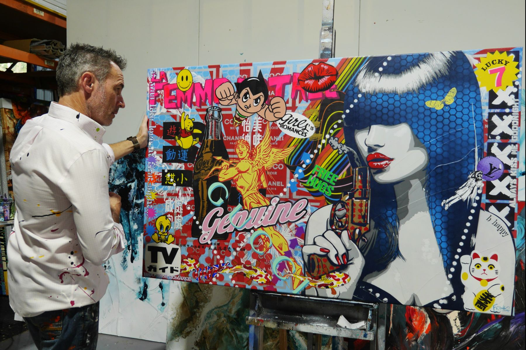 Genuine Love? 160cm x 100cm Textured Urban Pop Art Painting