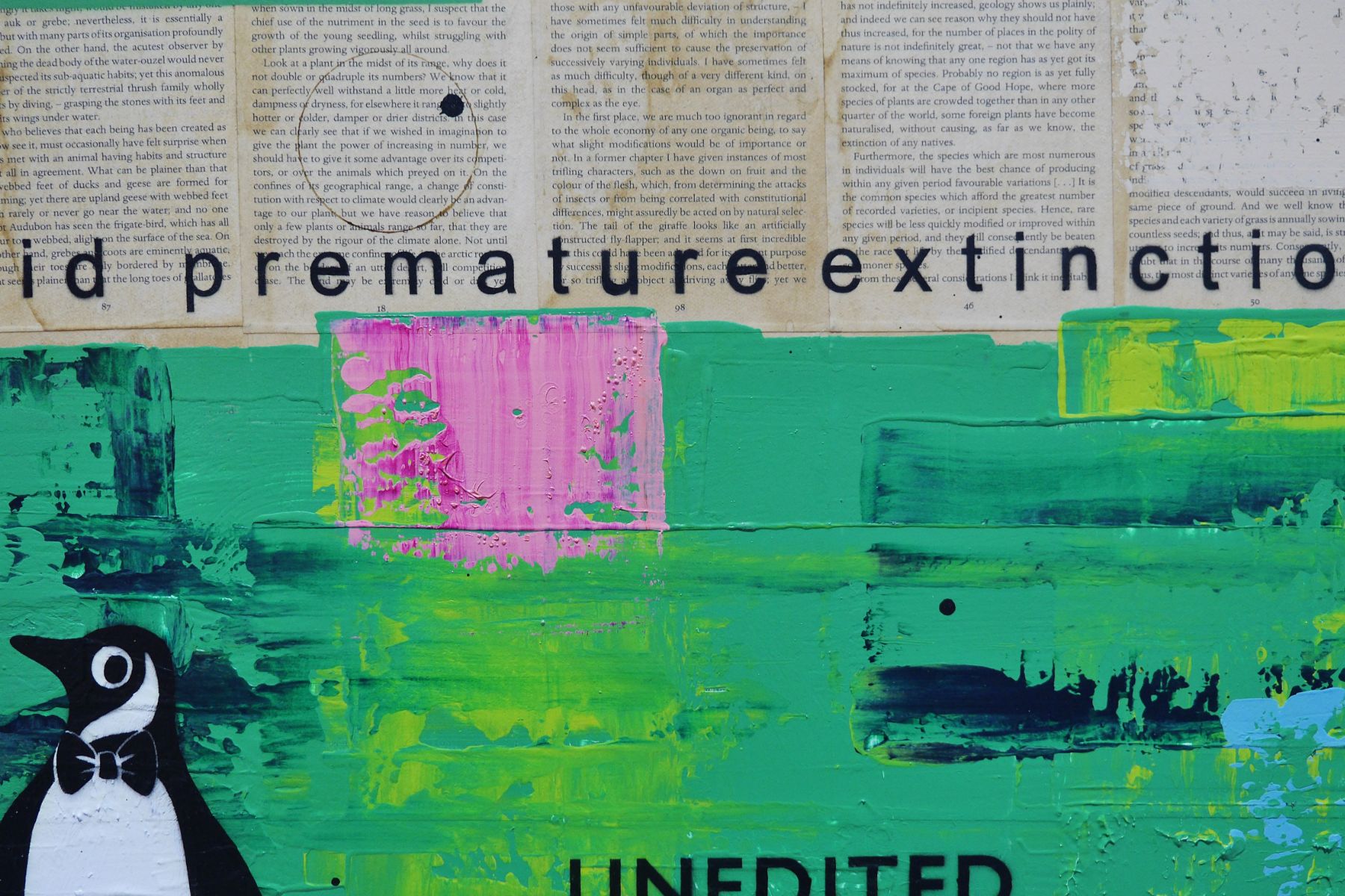 Natural Selection 140cm x 100cm Unfuck The Climate Urban Pop Book Club Painting