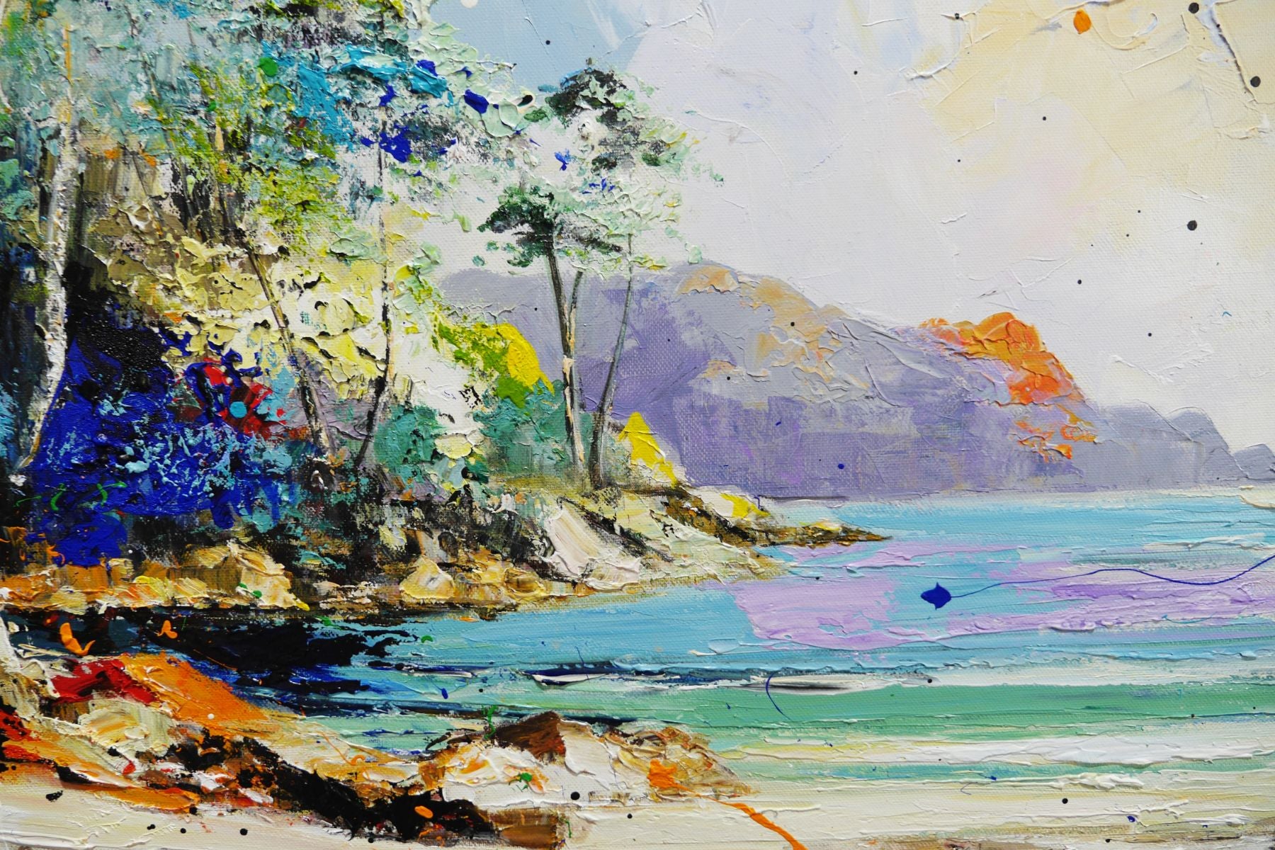 Glass Bay 190cm x 100cm FRAMED Australian Landscape Abstract Realism Textured Painting