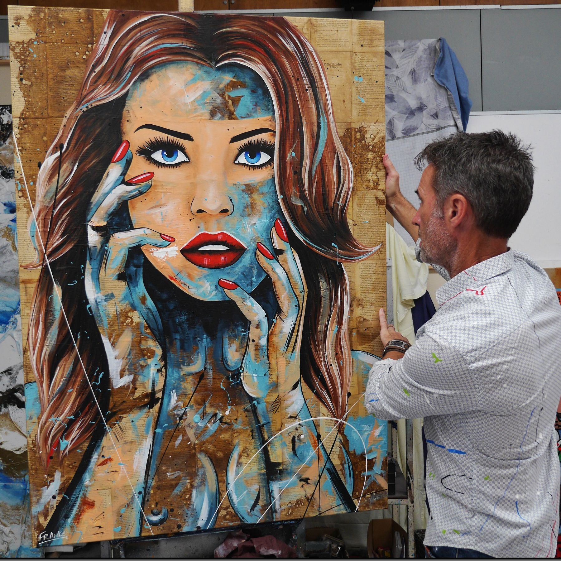 Crave 140cm x 100cm Sexy Woman Abstract Realism Book Club Painting-book club-[Franko]-[Australian]-[Popular]-[Best Selling]-Franklin Art Studio