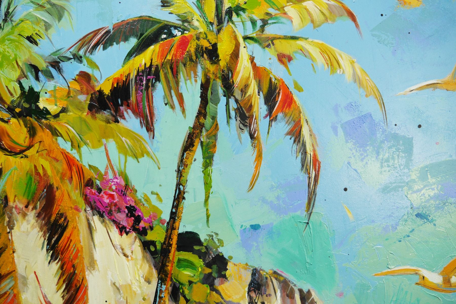 Freedom Beach 120cm x 120cm Abstract Realism Textured Framed Painting (SOLD)