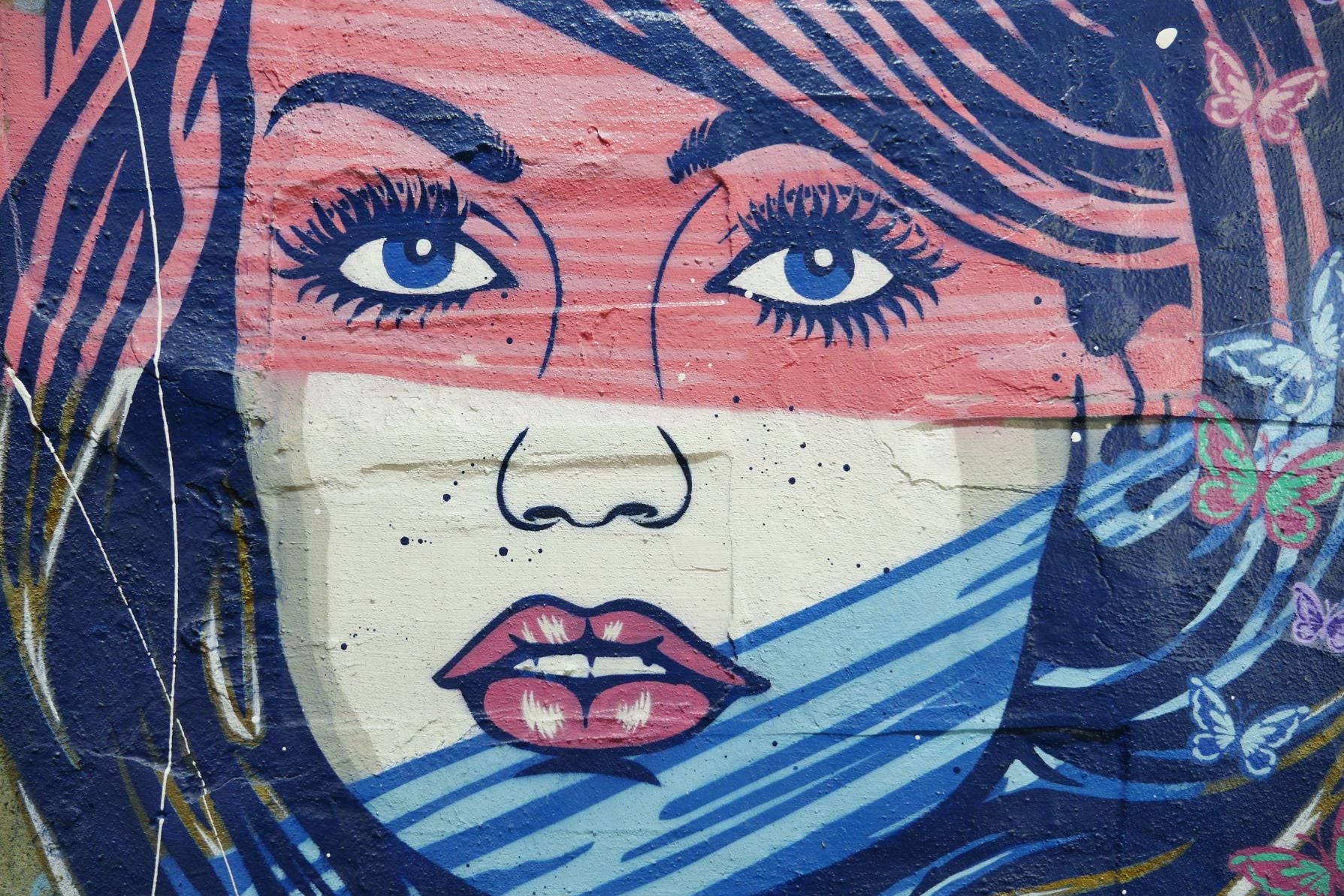 Butterflies 100cm x 140cm Concrete Textured Urban Pop Art Painting (SOLD)