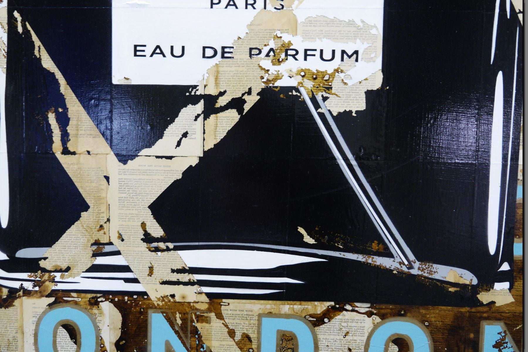 Ripped Coco 100cm x 140cm Romantic Book Pages Urban Pop Art Painting