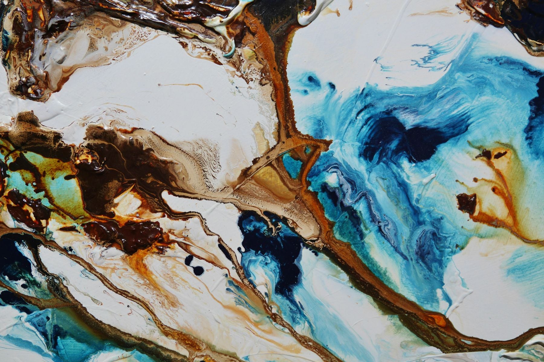 Aquatic Transition 190cm x 100cm Textured Abstract Painting