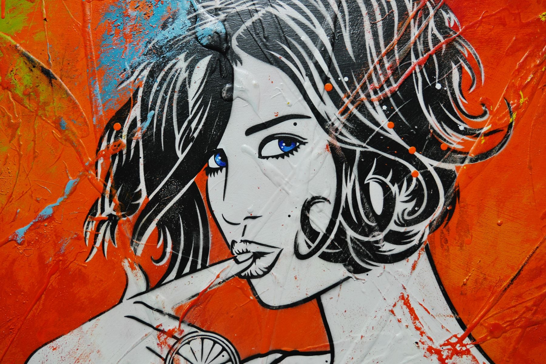Cocktail Rush 190cm x 100cm Cocktail Girl Textured Urban Pop Art Painting
