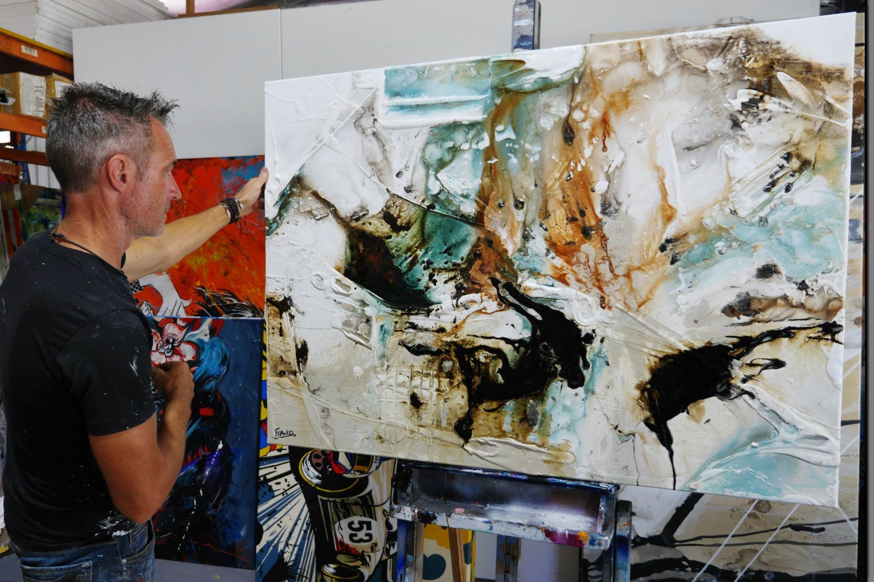 Rain 140cm x 100cm Textured Abstract Painting (SOLD)