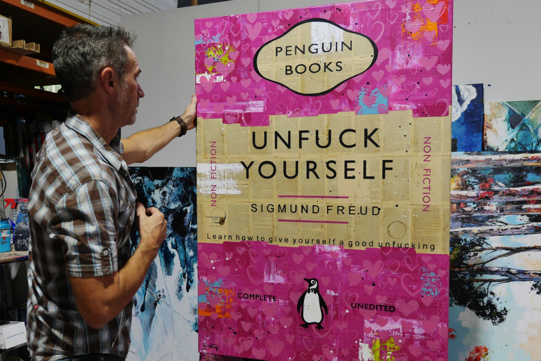 Be Kind to Yourself 140cm x 100cm Cooking Urban Pop Book Club Painting
