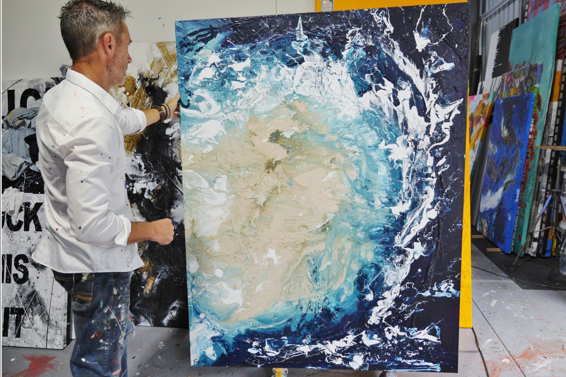Surfs Up 140cm x 180cm Textured Abstract Painting (SOLD)