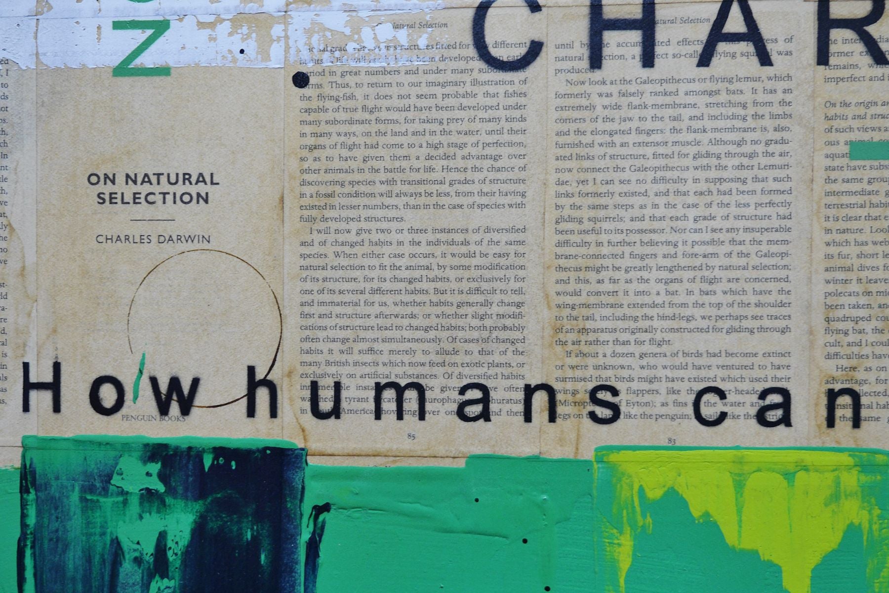 Natural Selection 140cm x 100cm Unfuck The Climate Urban Pop Book Club Painting