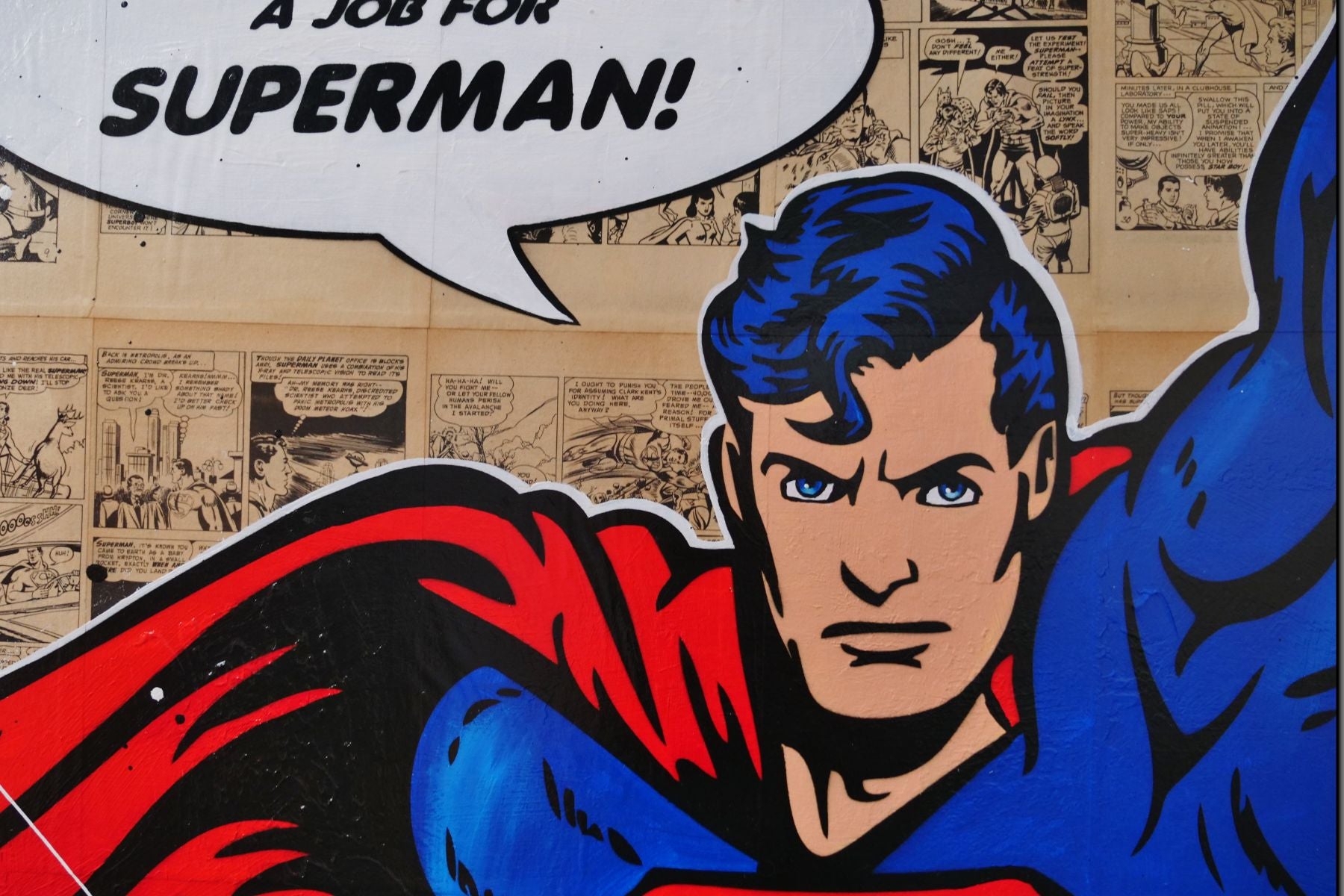 Super Job 140cm x 100cm Superman Urban Pop Art Book Club Painting (SOLD)