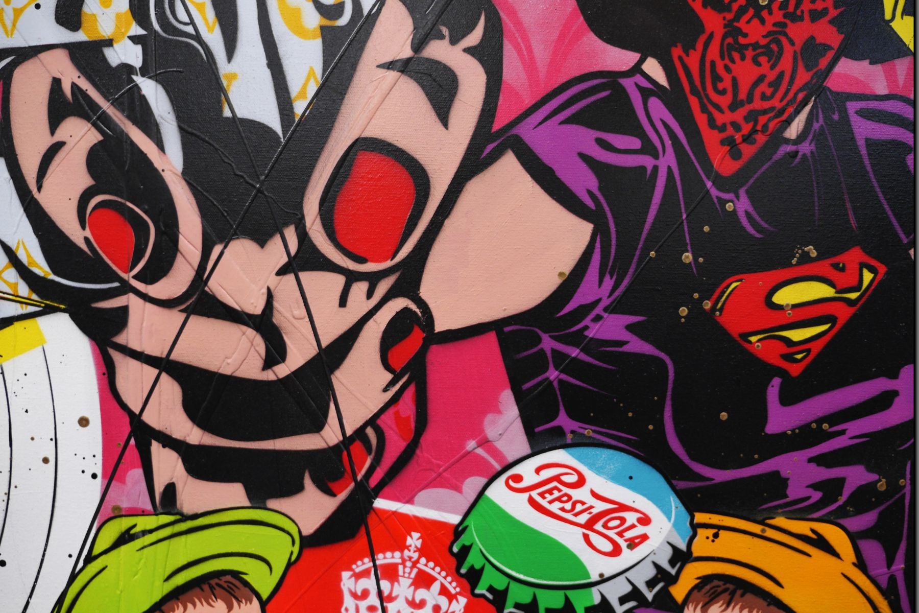 Stick em' up 120cm x 150cm Graffiti Textured Urban Pop Art Painting