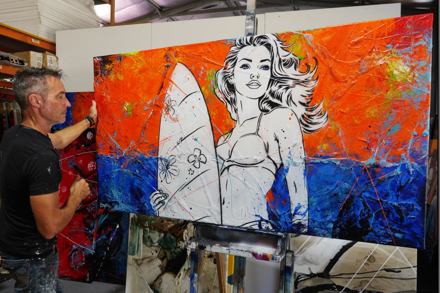 Summer Vibes 190cm x 100cm Cocktails Textured Urban Pop Art Painting