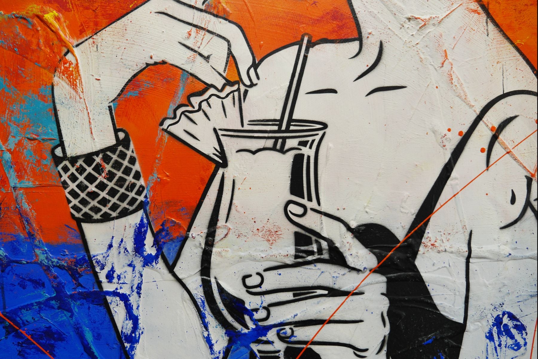 Pina Coladas @ Sunset 200cm x 120cm Textured Urban Pop Art Painting (SOLD)
