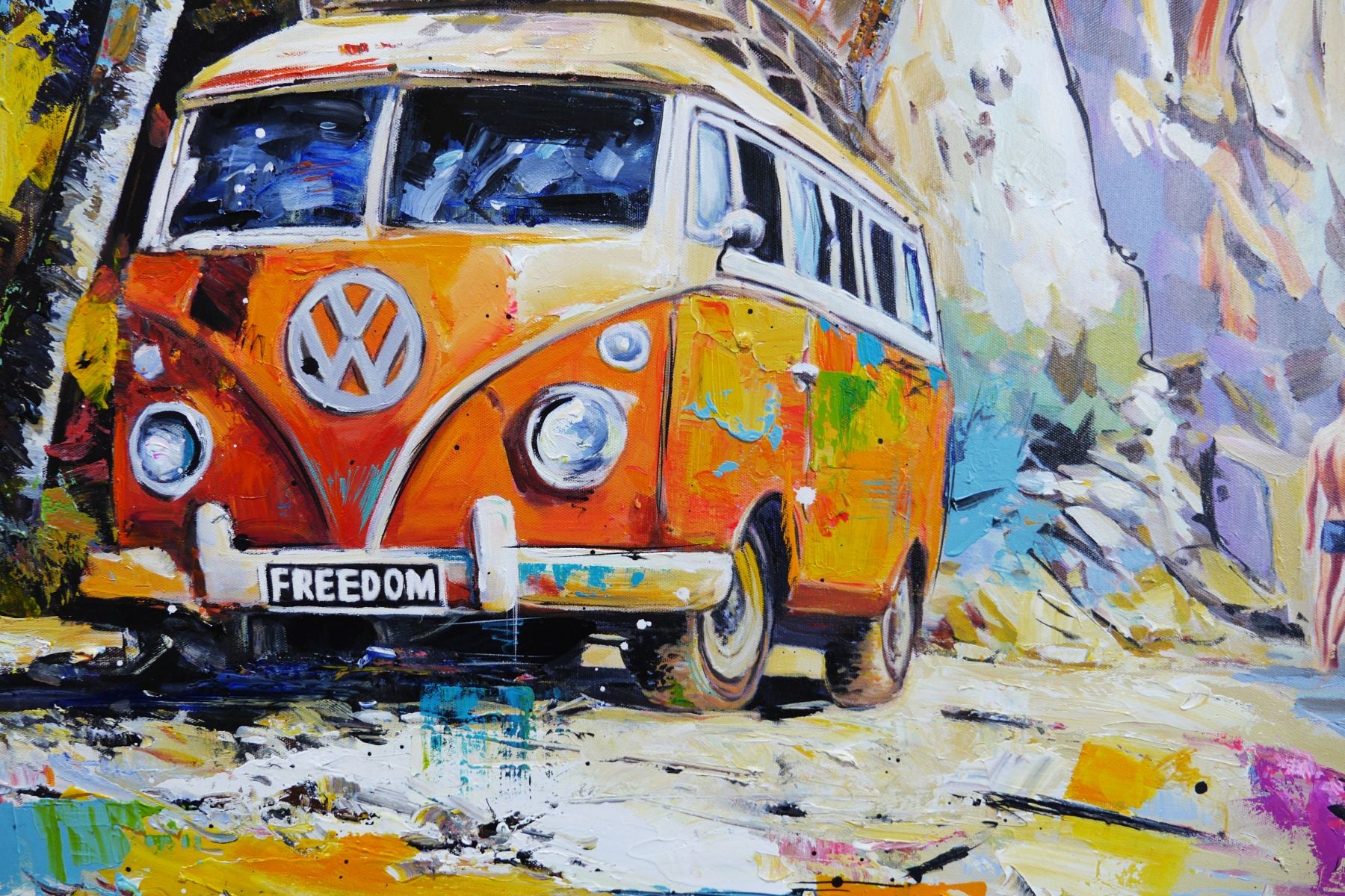 Freedom Beach 120cm x 120cm Abstract Realism Textured Framed Painting (SOLD)