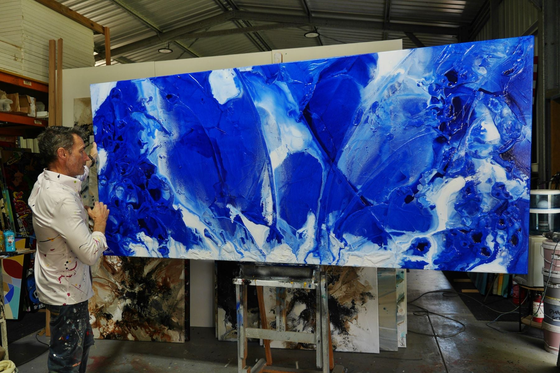 Aquatic Infusion 270cm x 120cm Textured Abstract Painting