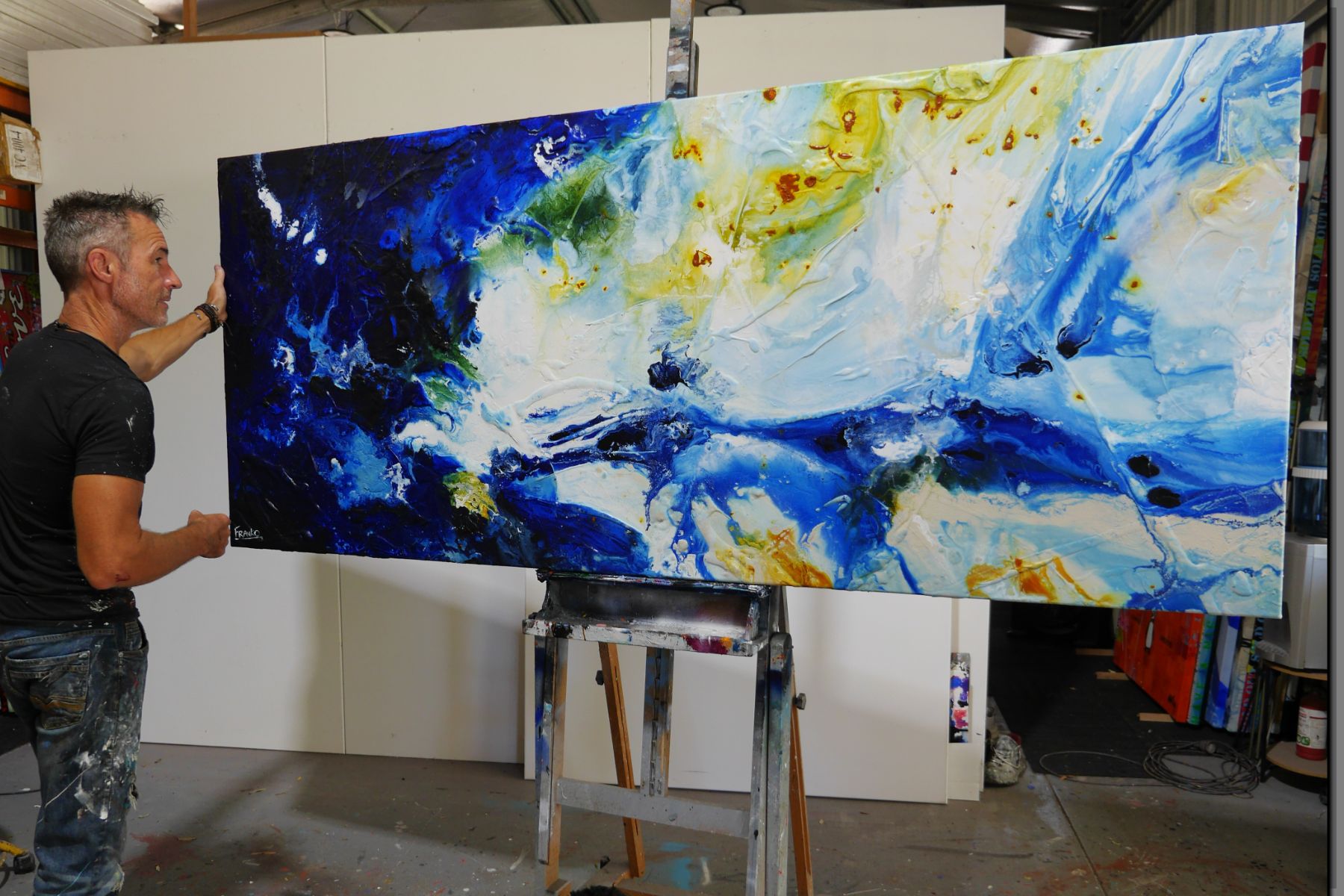 Waterways 240cm x 100cm Textured Abstract Painting (SOLD)