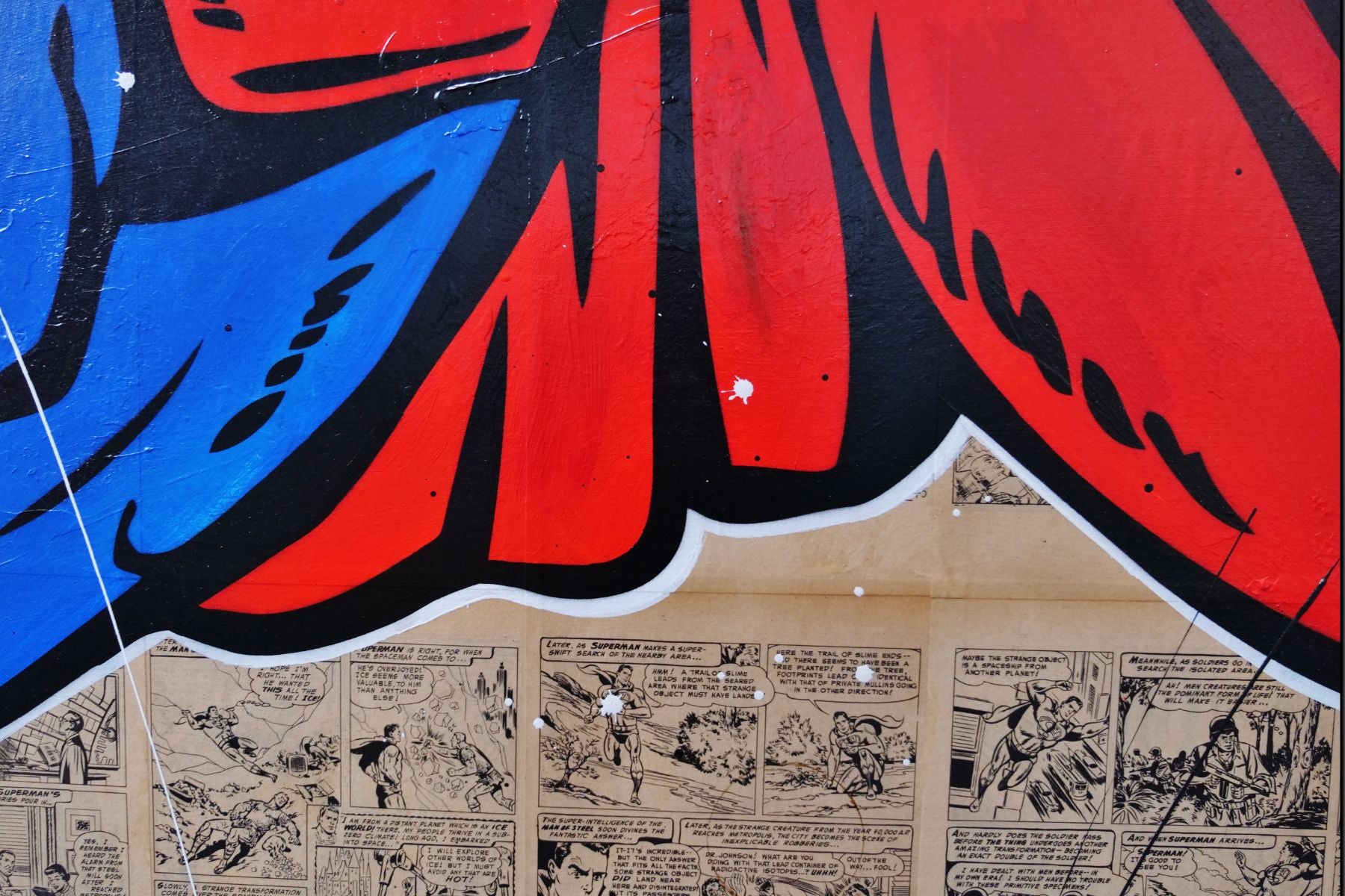 Super Job 140cm x 100cm Superman Urban Pop Art Book Club Painting (SOLD)