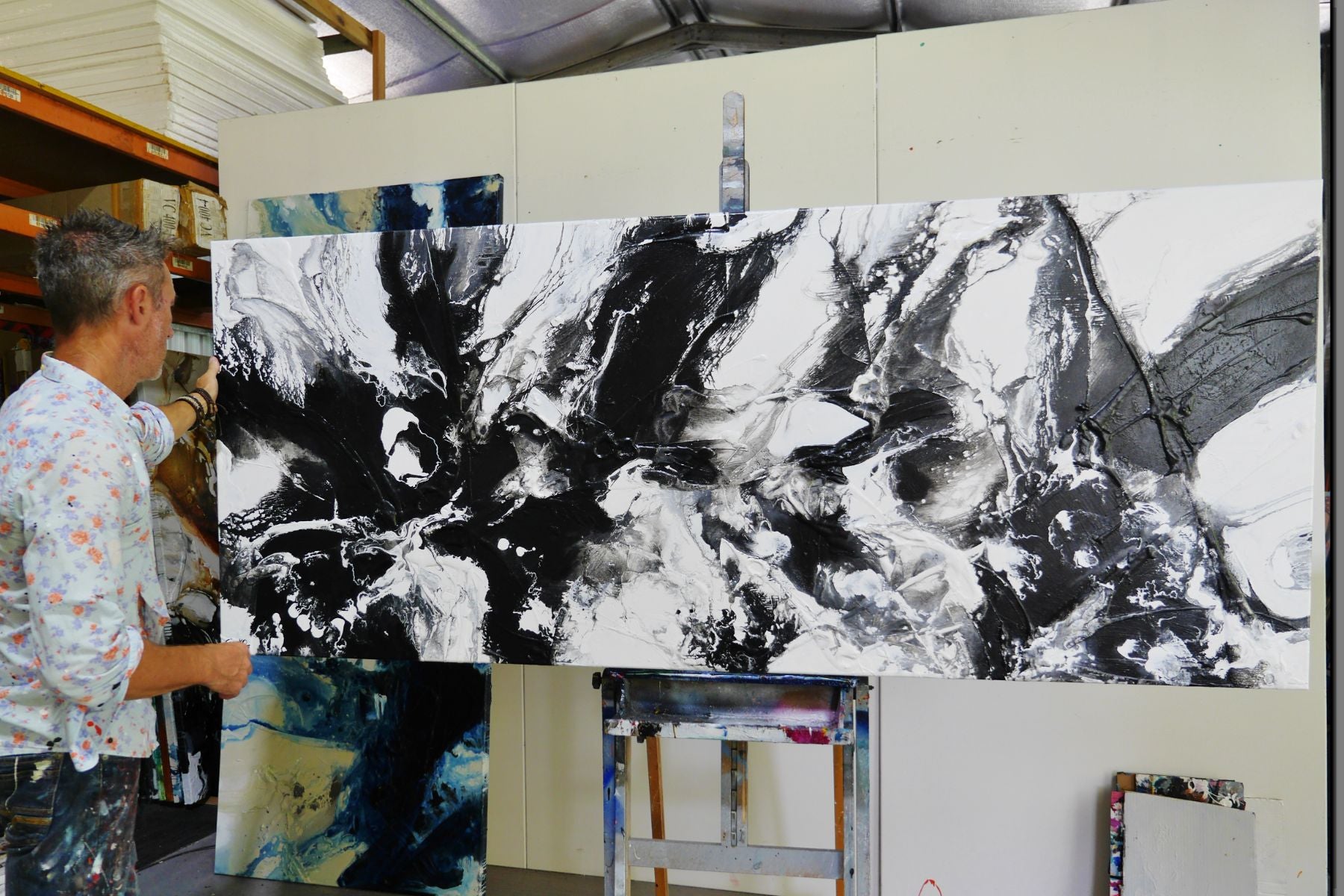 Carbonated 240cm x 100cm Textured Abstract Painting