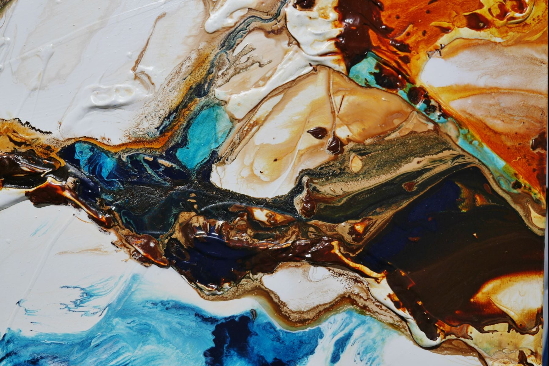 Aquatic Transition 190cm x 100cm Textured Abstract Painting