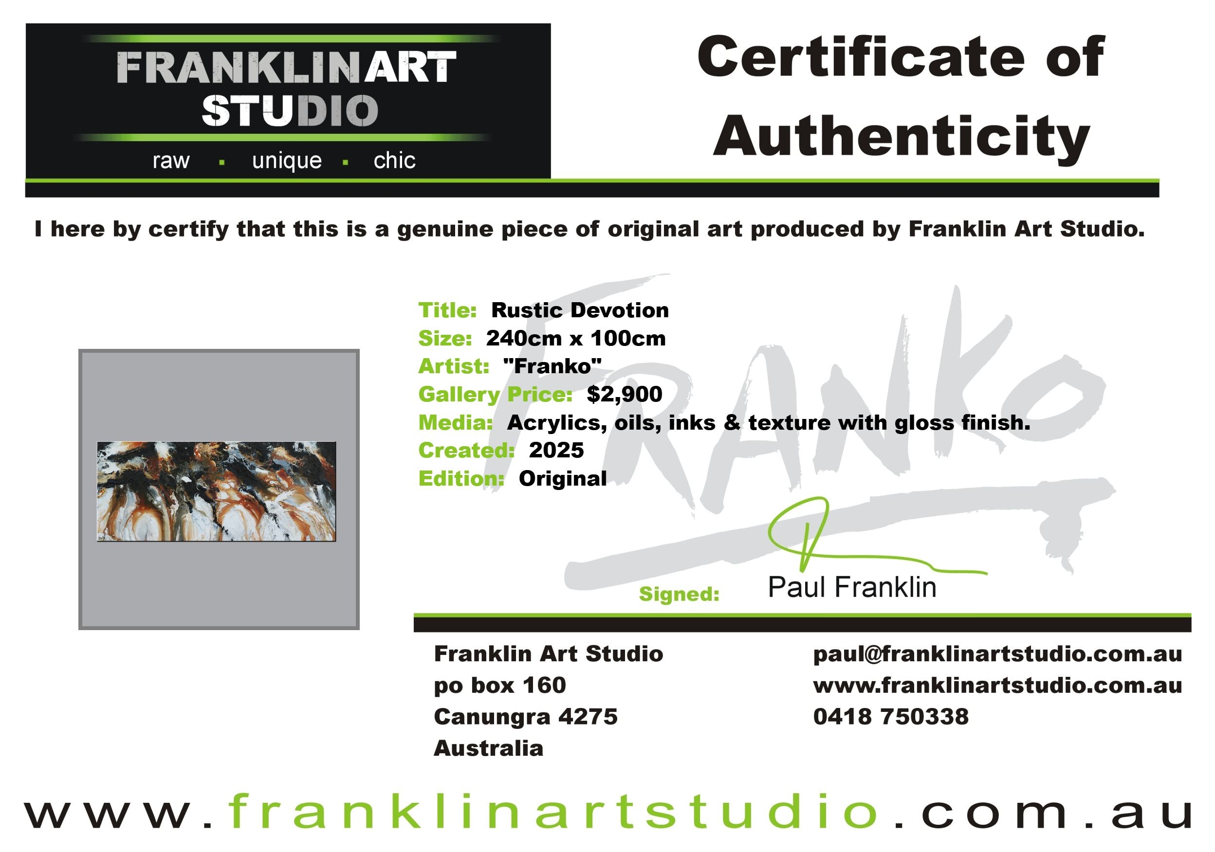 Rustic Devotion 240cm x 100cm White Rust Black Textured Abstract Painting