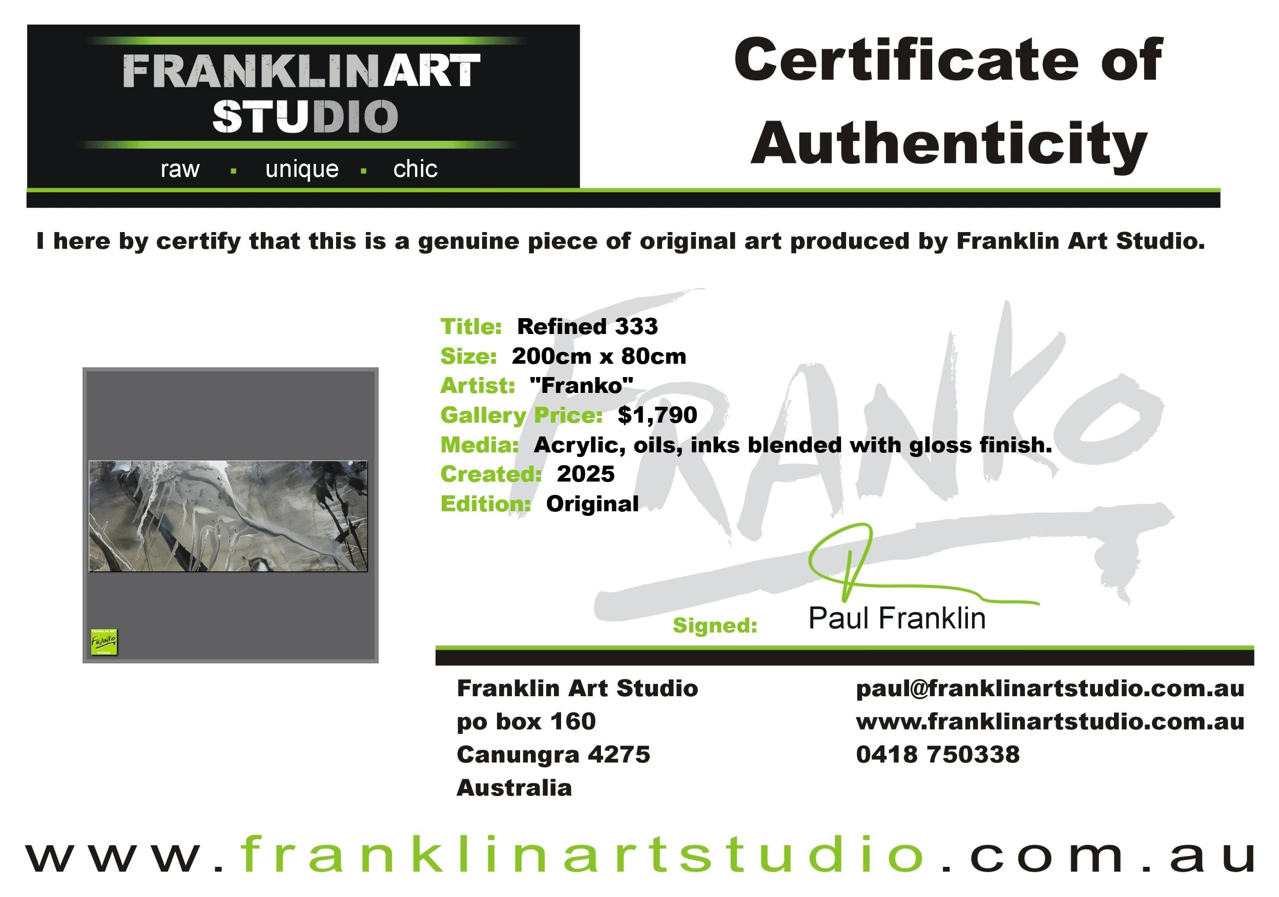 Refined 333 200cm x 80cm Blended Ink Abstract Painting