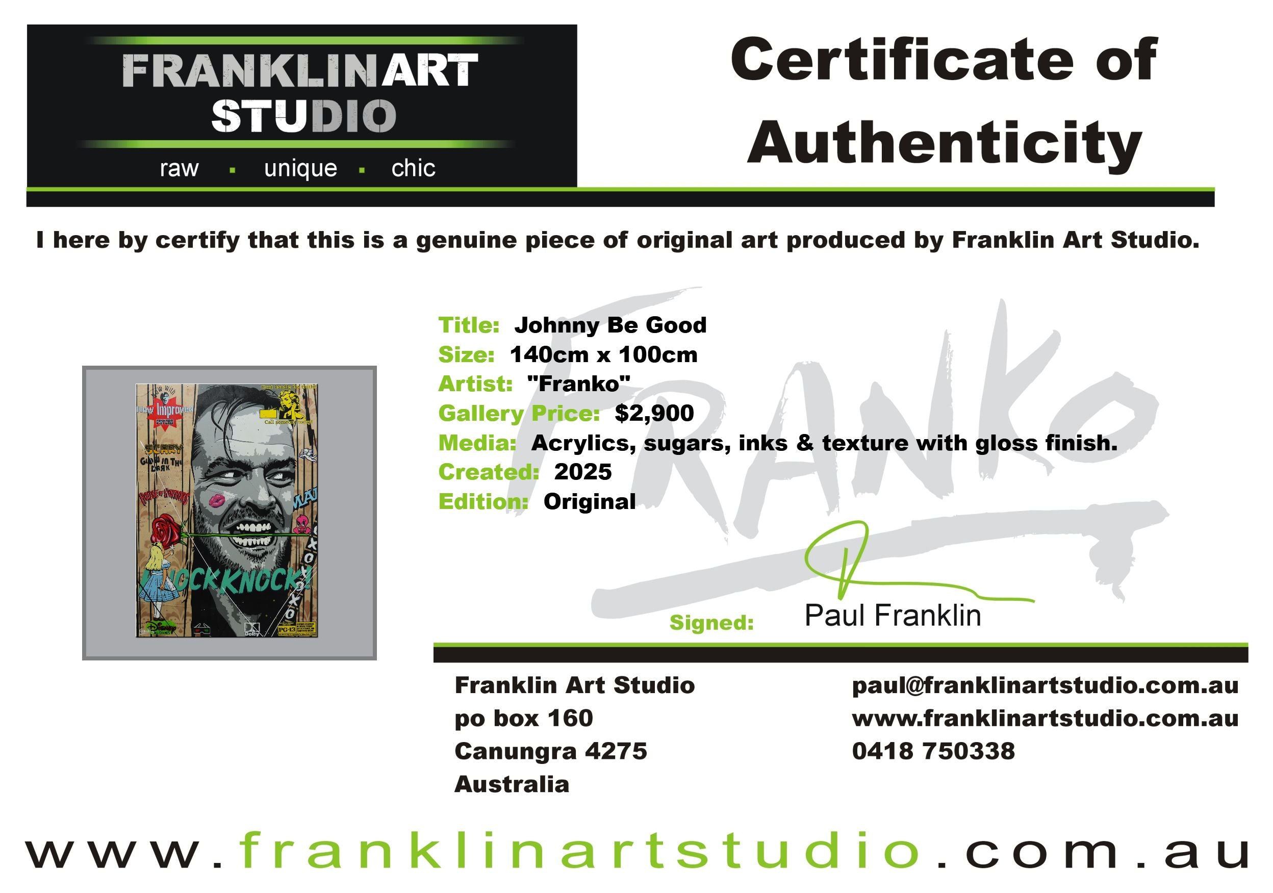 Johnny Be Good 140cm x 100cm Textured Urban Pop Art Painting