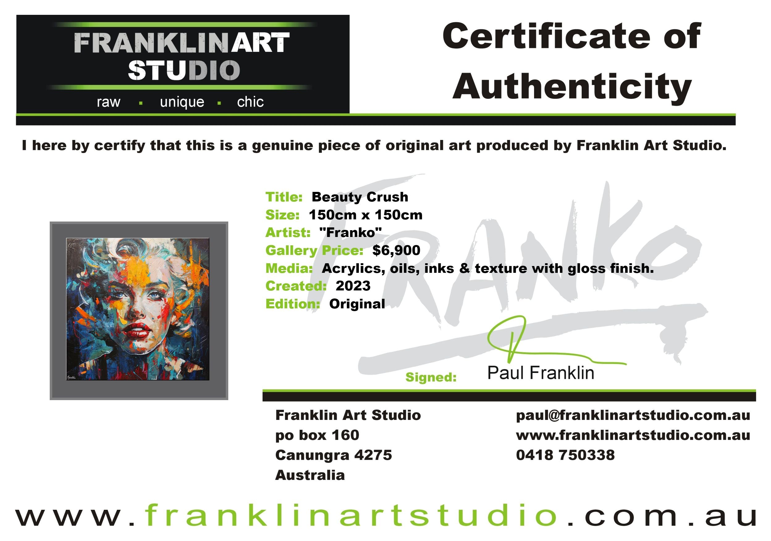 Beauty Crush 150cm x 150cm Marilyn Monroe Abstract Realism Textured Painting (SOLD)