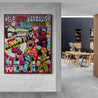 Stick em' up 120cm x 150cm Graffiti Textured Urban Pop Art Painting-Urban Pop Art-Franko-[huge]-[Australian]-[best Selling]-Franklin Art Studio