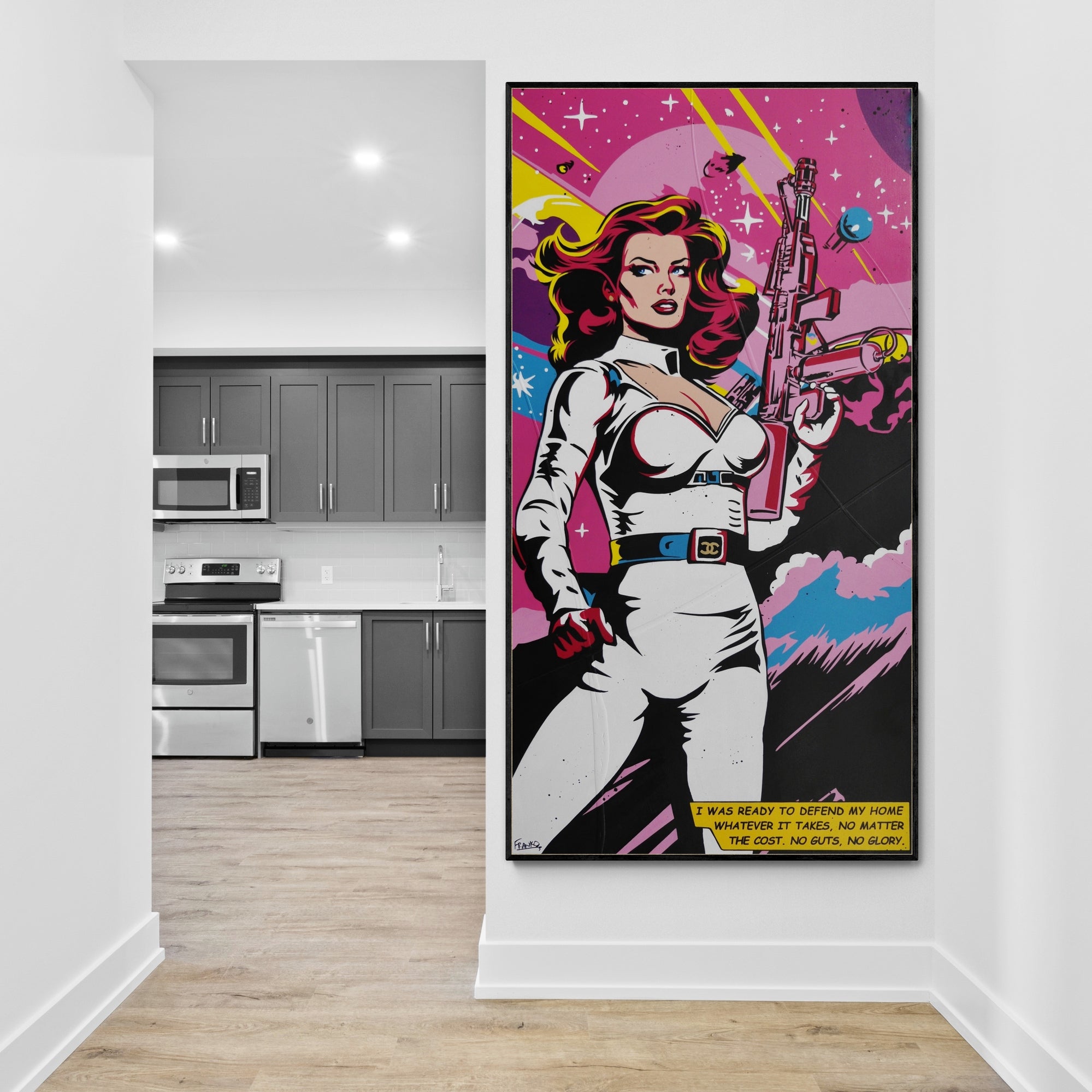 I Was Ready 190cm x 100cm Textured Space Ranger Classic Pop Art Painting (SOLD)-Urban Pop Art-[Franko Artist]-[Cheryl]-[Wendy]-[Gabriela]-Franklin Art Studio