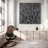 Brainiac 120cm x 120cm Black White Textured Abstract Painting (SOLD)-Abstract-[Franko Artist]-[Cheryl]-[Wendy]-[Gabriela]-Franklin Art Studio
