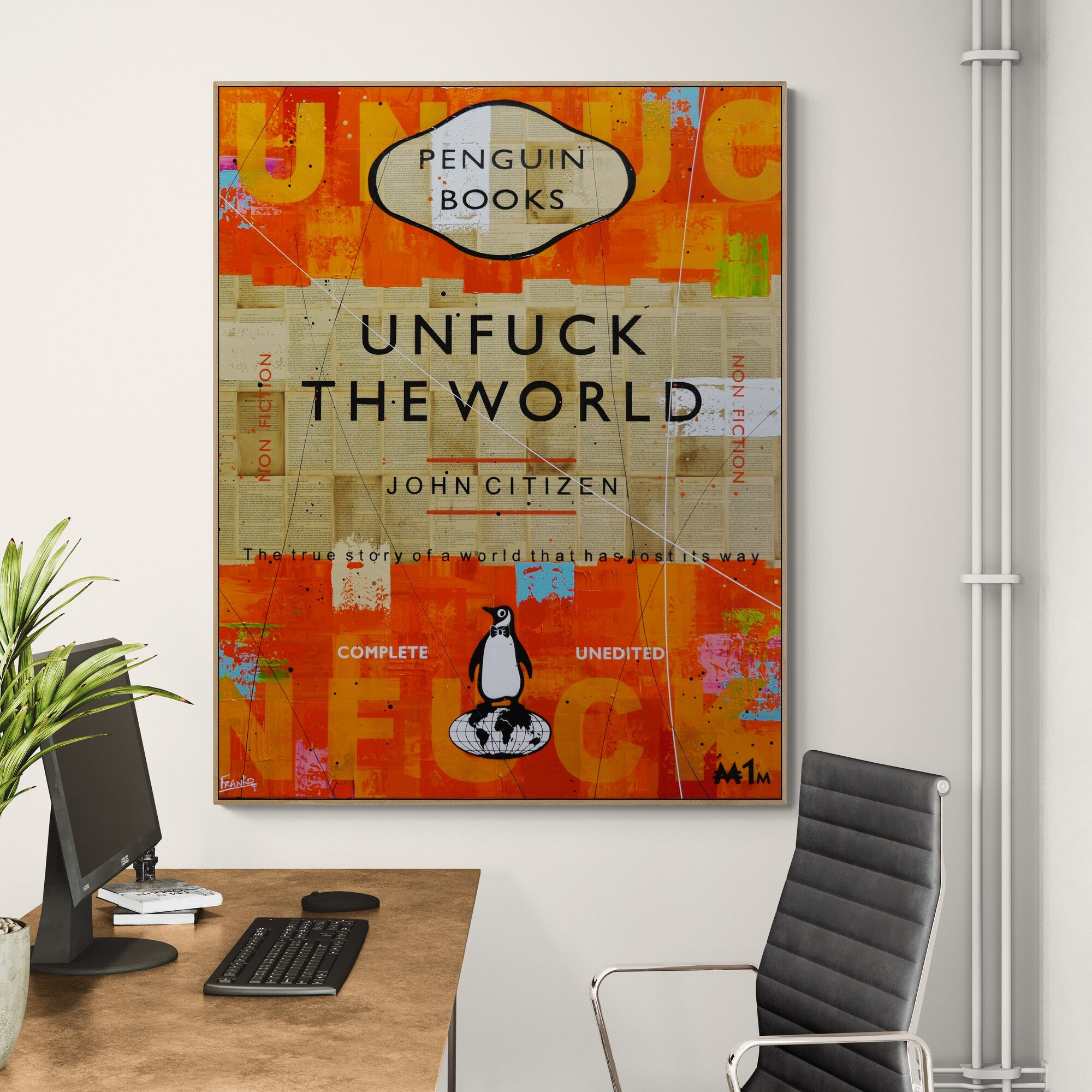 Worldwide 120cm x 150cm Urban Pop Book Club Painting (SOLD)