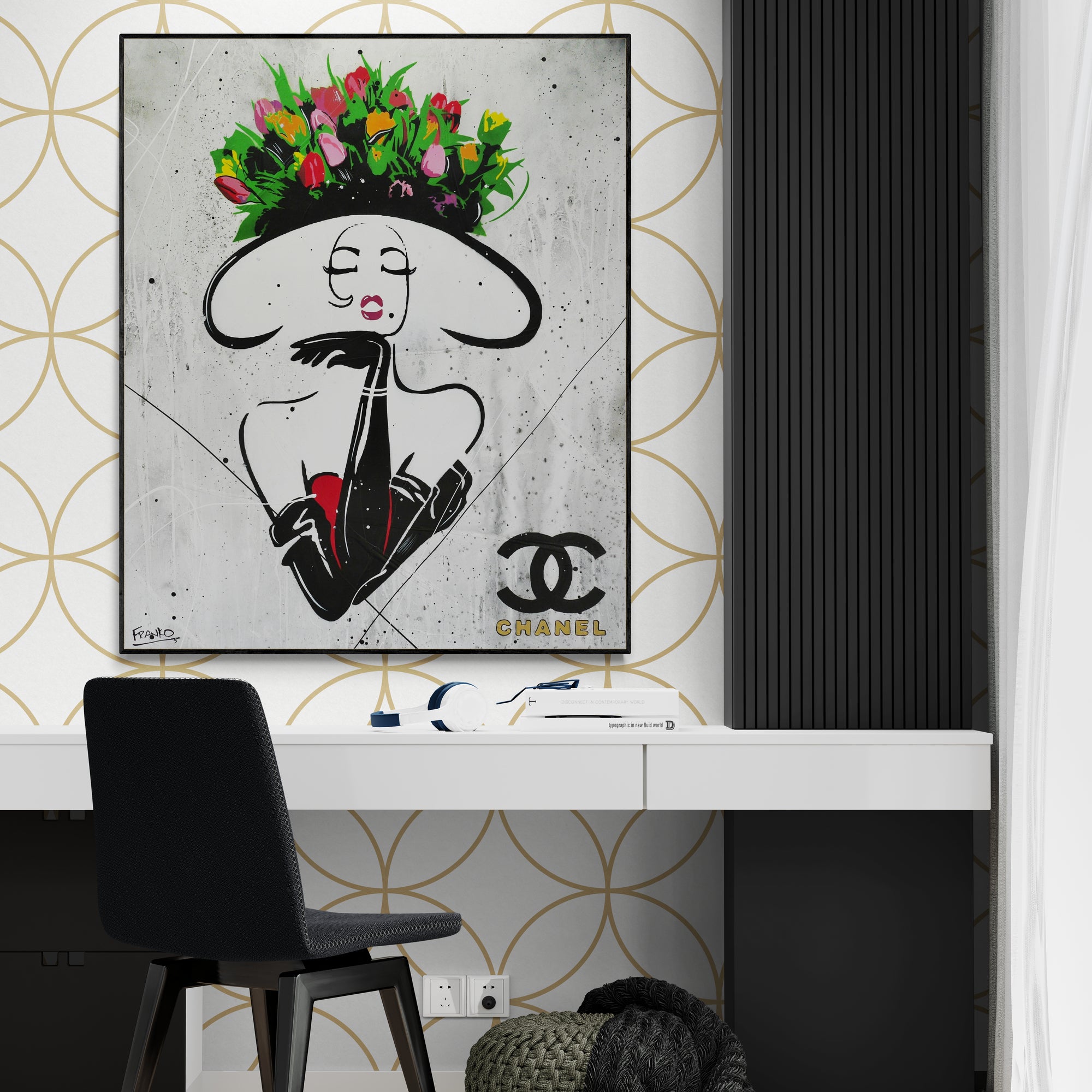 Blushing 100cm x 120cm Textured Urban Pop Art Painting (SOLD)