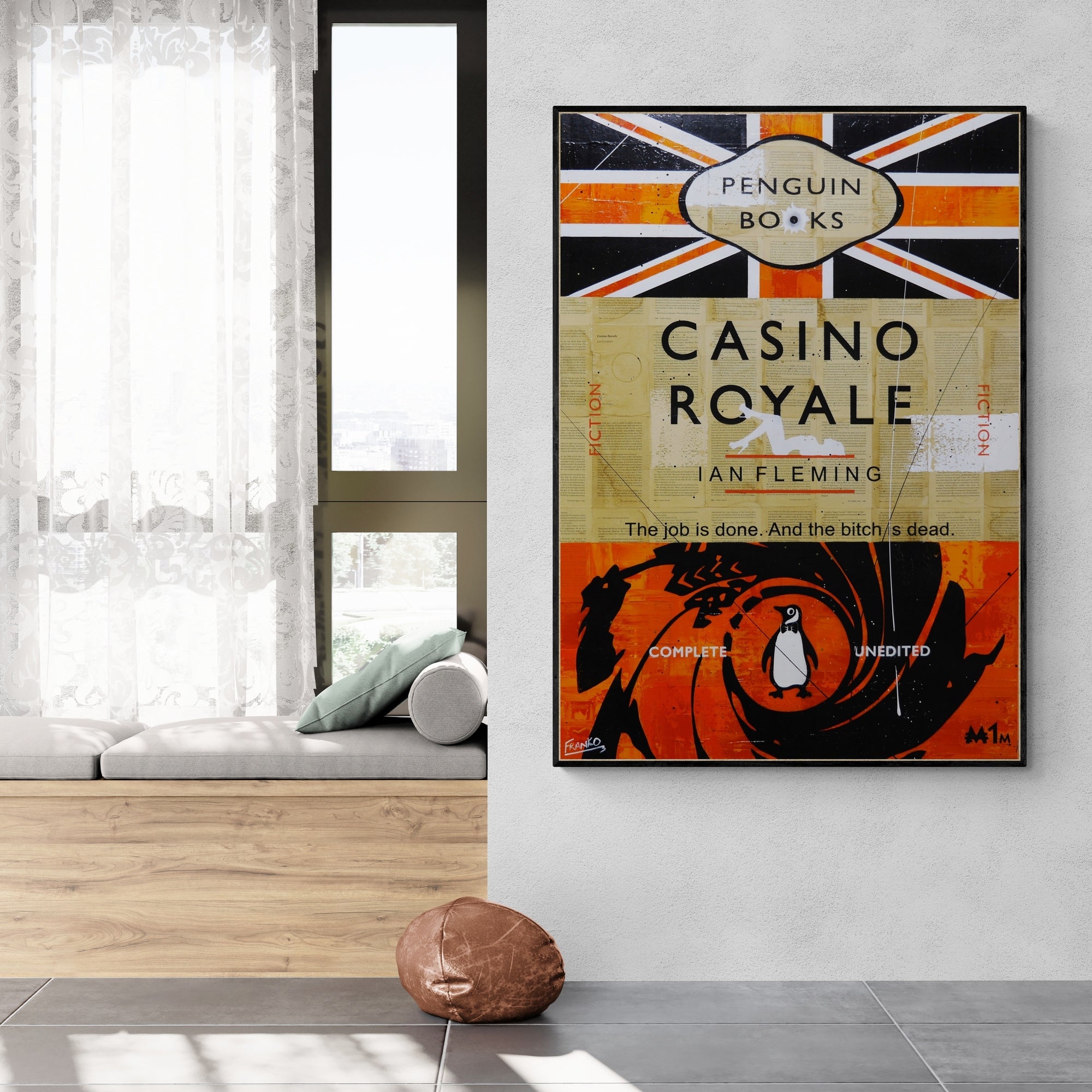 James at the Casino 140cm x 100cm Urban Pop Book Club Painting-book club-[Franko_Artist]-[Australian_artist]-[Gold_Coast]-[Brisbane]-[modern]-[contemporary]-[original]-[Large_artwork]-[The_Block]-[Dream_Homes]-[ideas]-[Grand_Designs]-[Art_Lover]-Franklin Art Studio