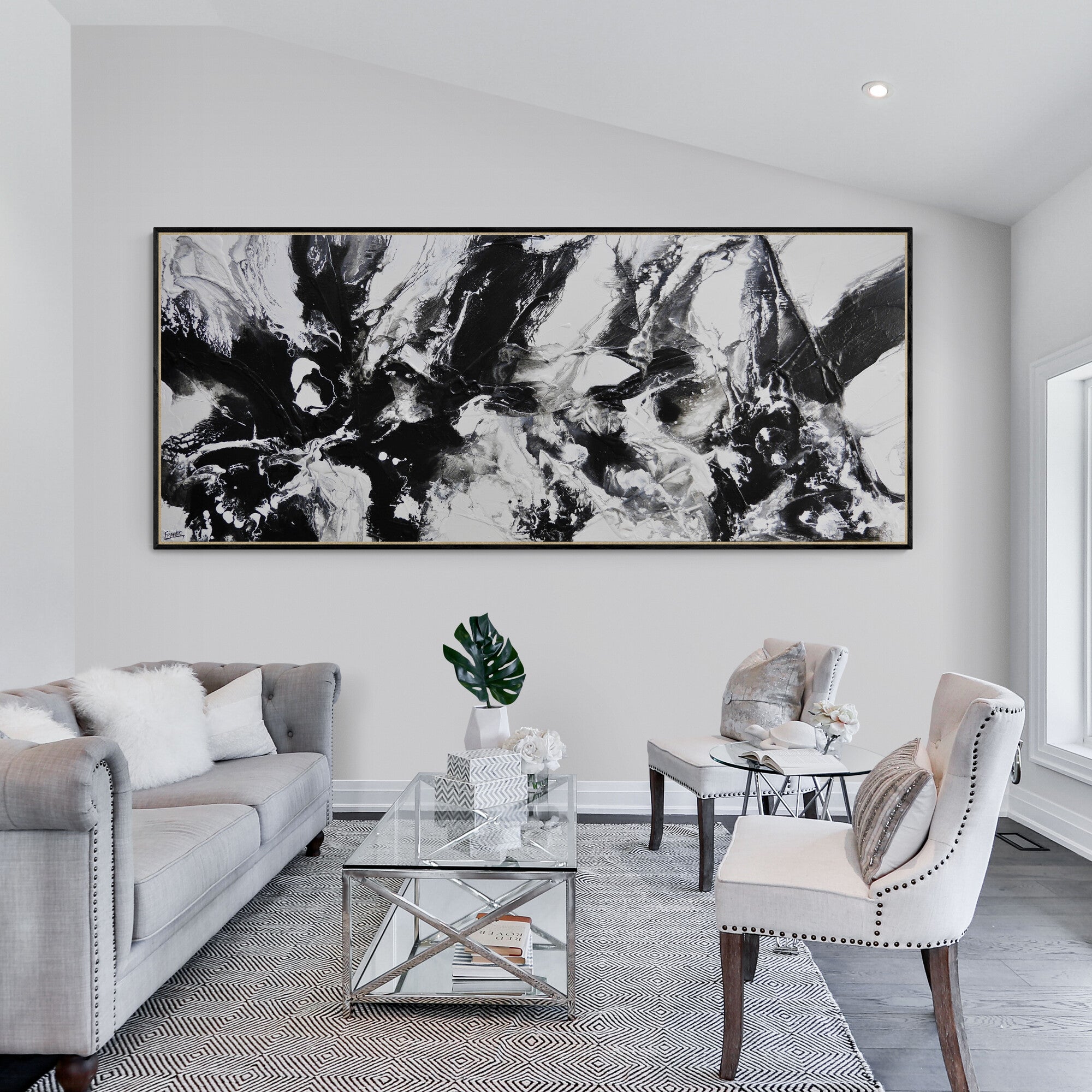 Carbonated 240cm x 100cm Textured Abstract Painting