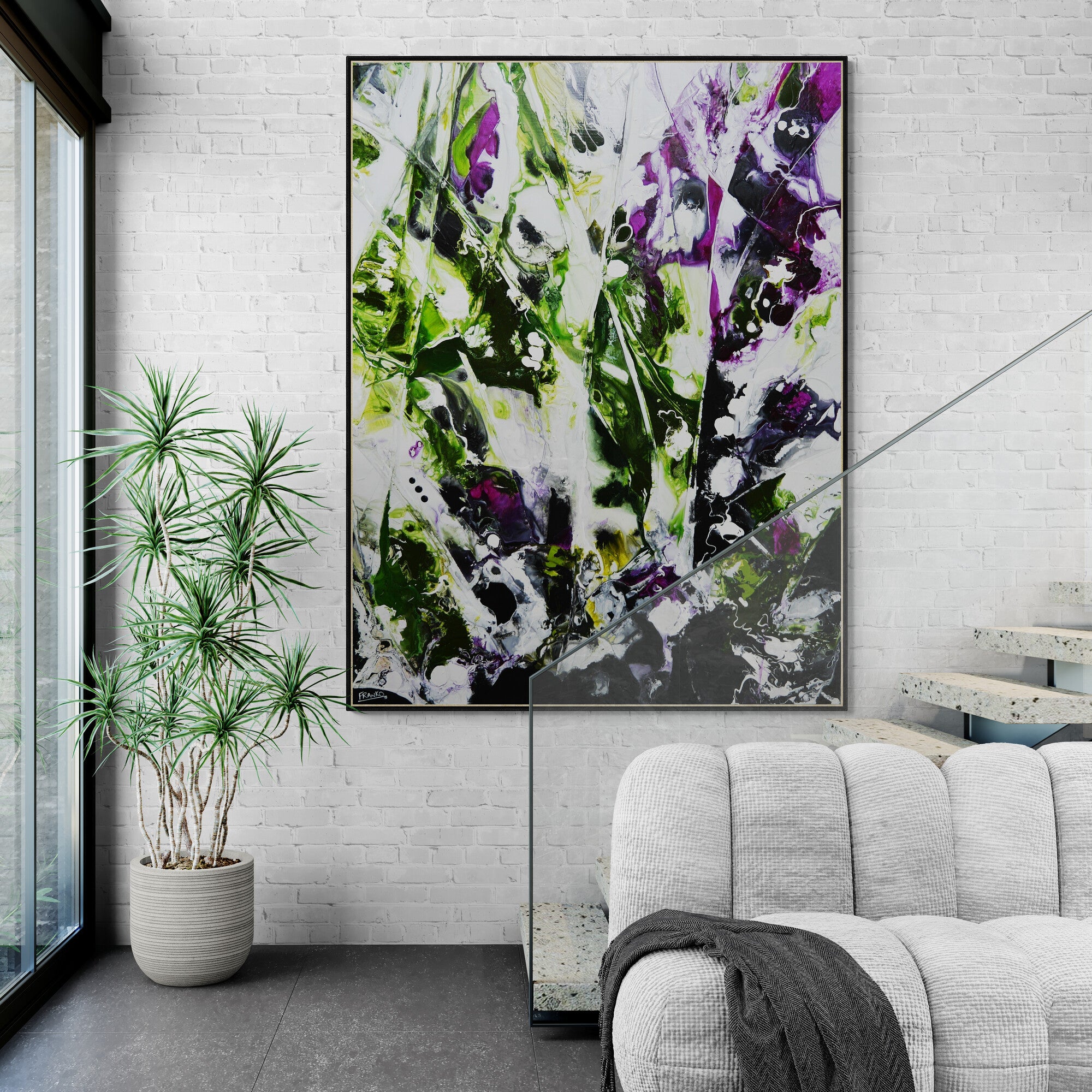 Velvetine and Sap 140cm x 180cm Original Hand Painted Textured Abstract Painting