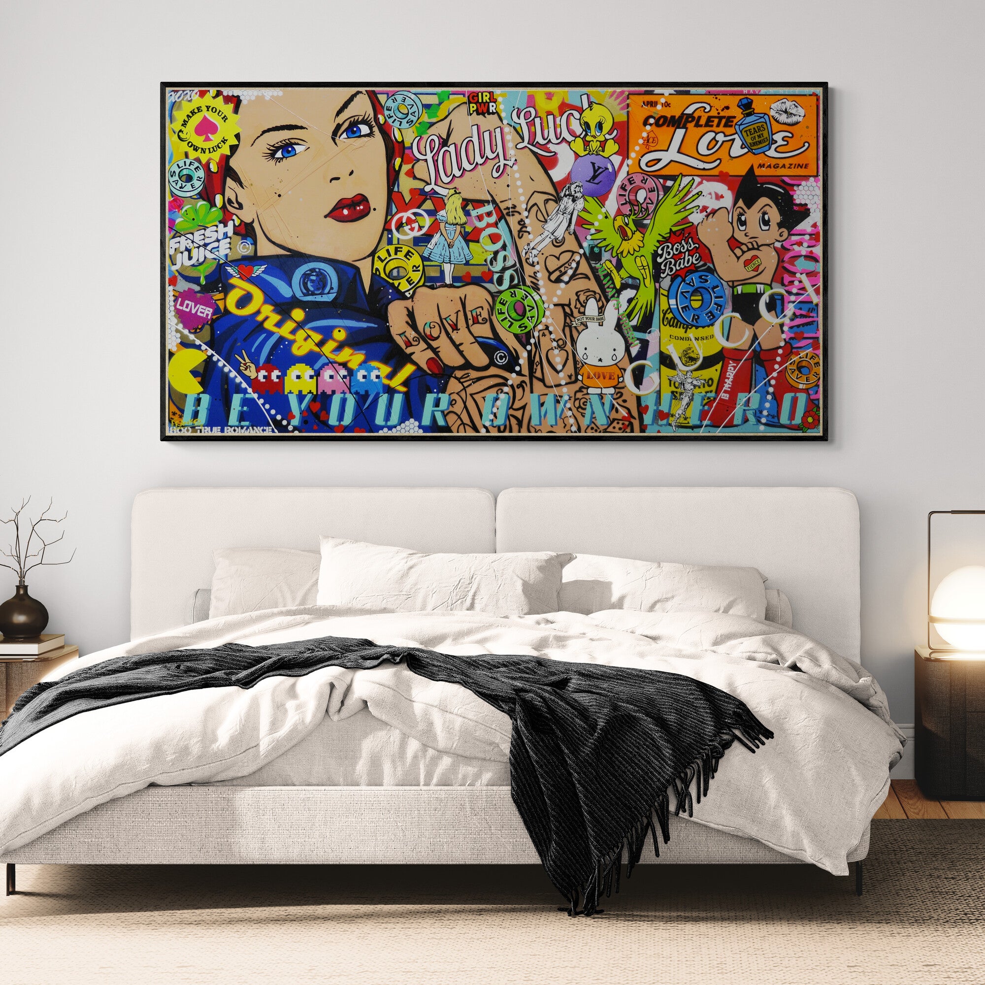 Rosie Power 190cm x 100cm Rosie the Riveter Textured Urban Pop Art Painting