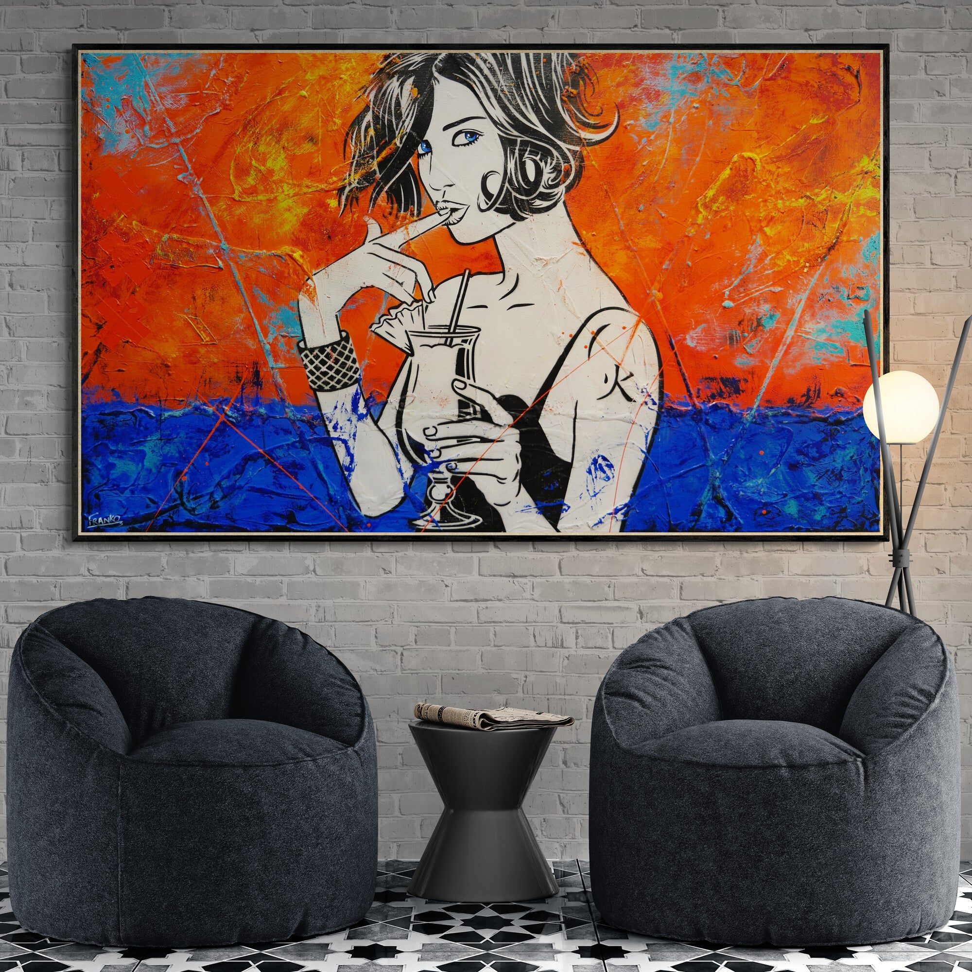 Pina Coladas @ Sunset 200cm x 120cm Textured Urban Pop Art Painting (SOLD)