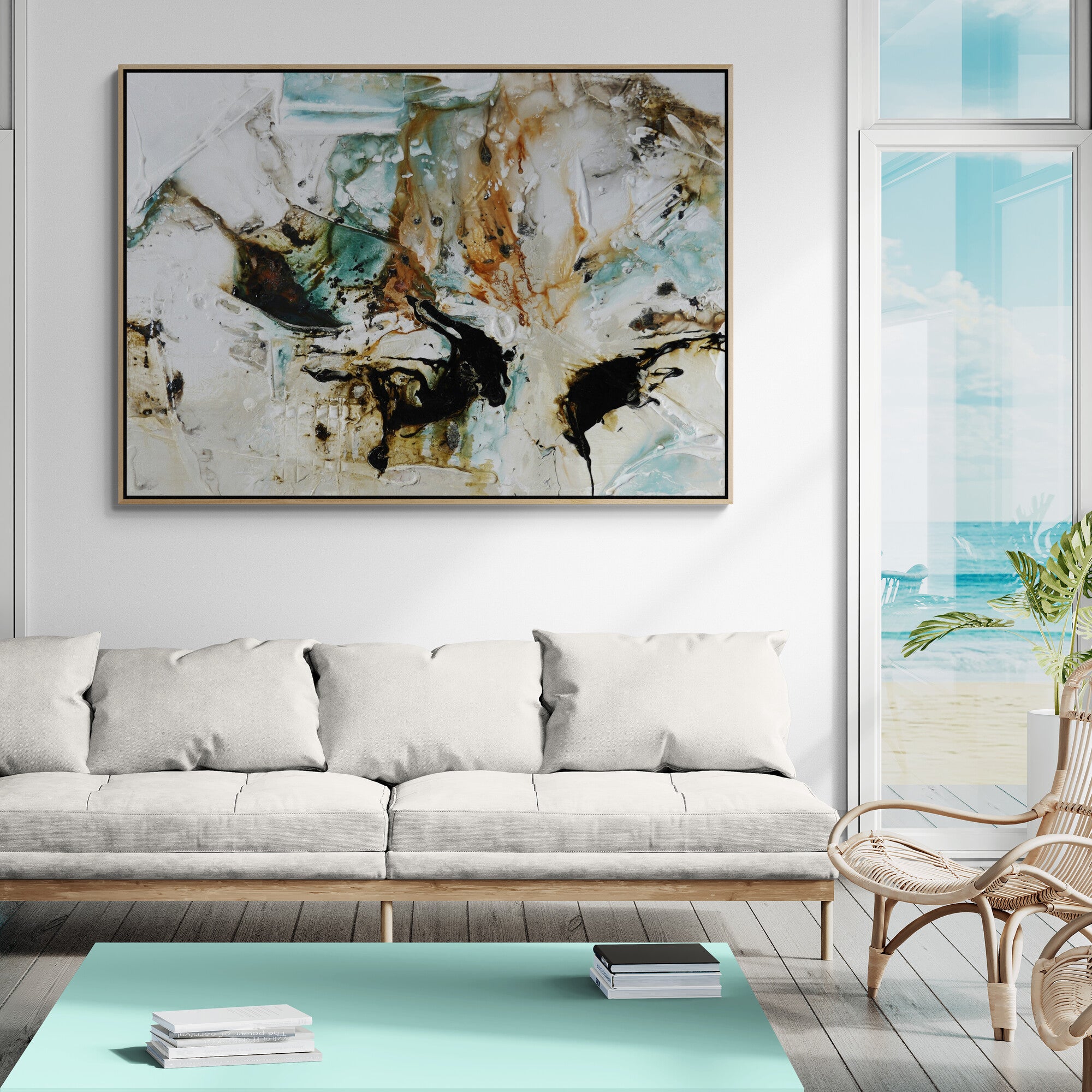 Rain 140cm x 100cm Textured Abstract Painting (SOLD)